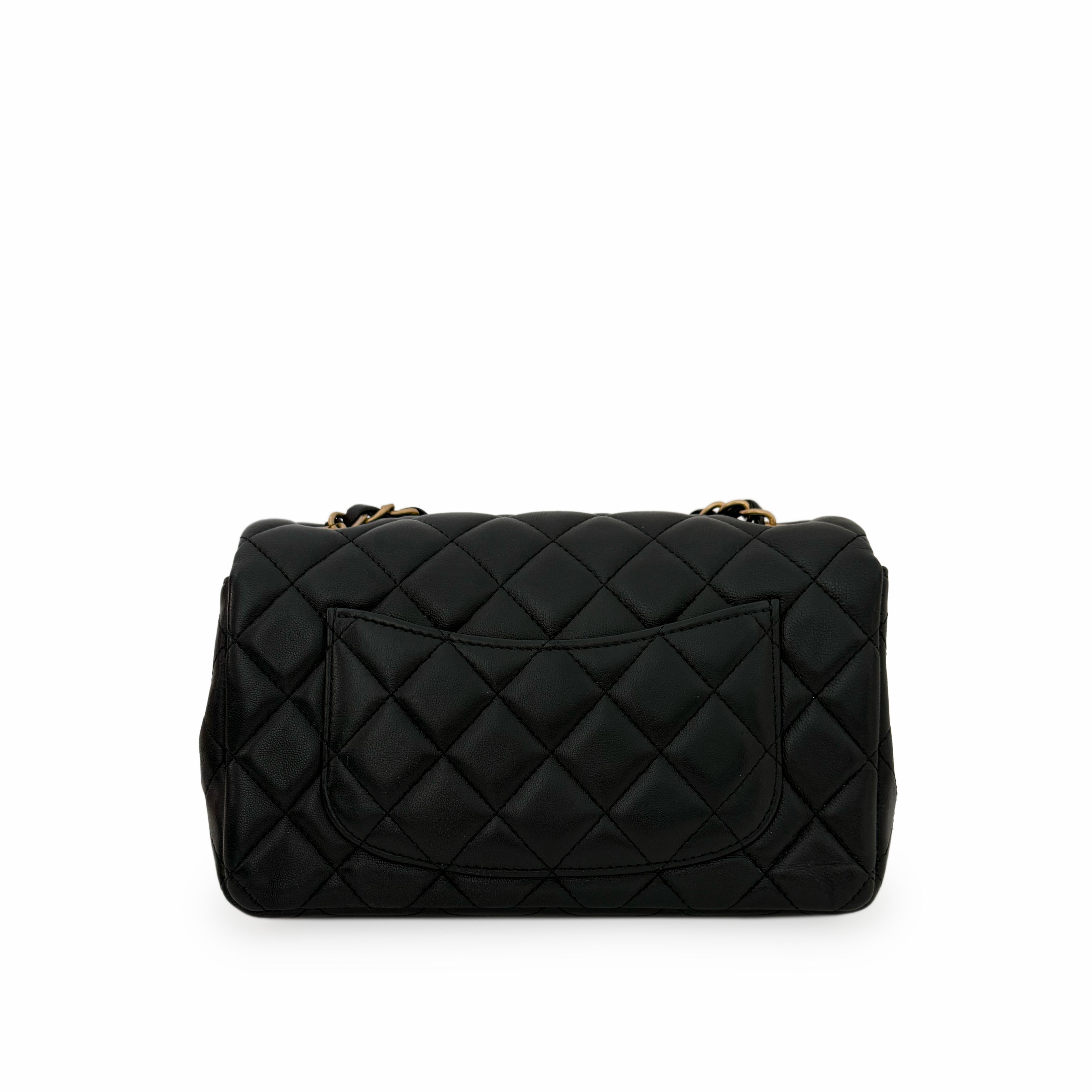 Chanel Mini Rectangular Classic Flap Bag Black Lambskin GBHW
