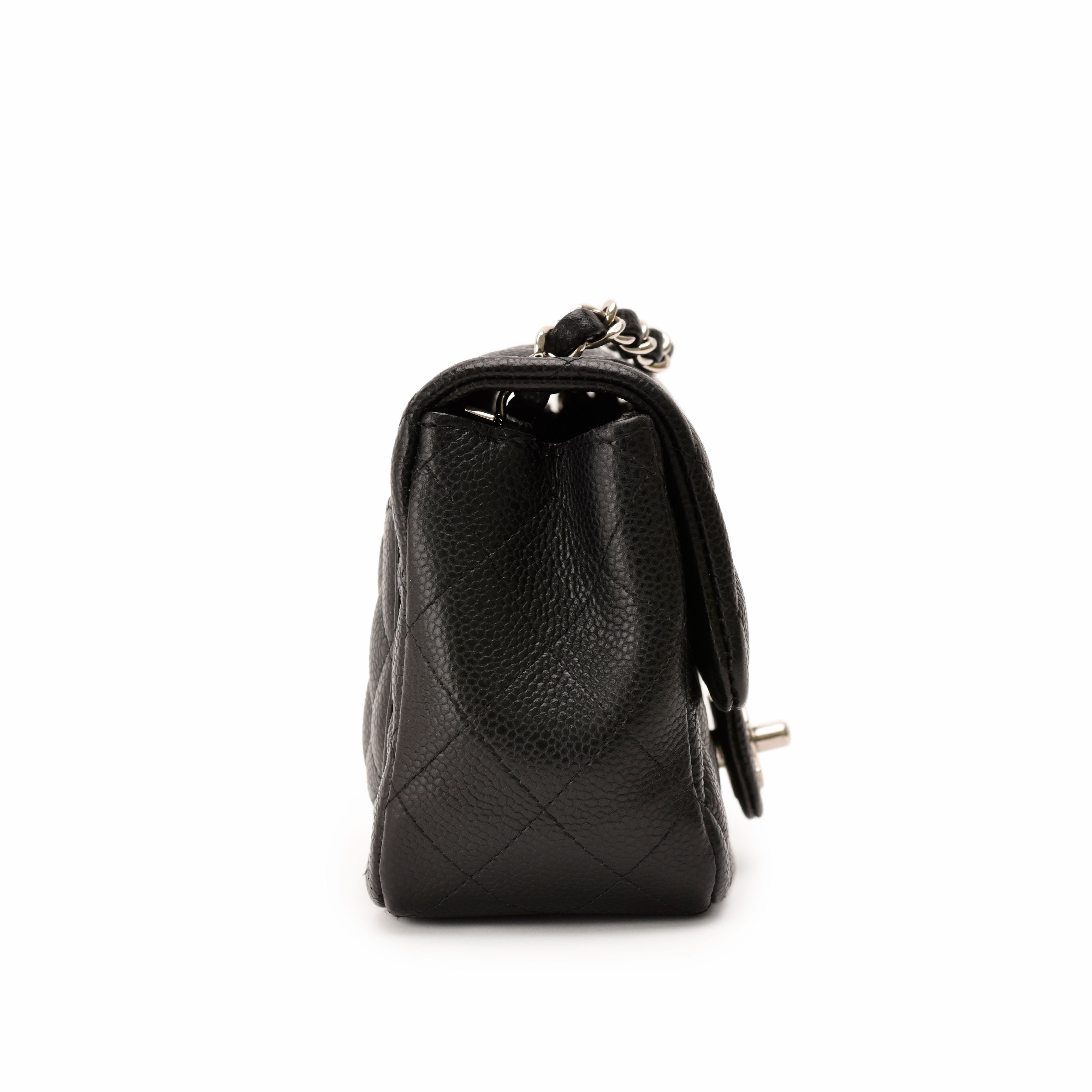 Chanel Mini Square Black Caviar SHW