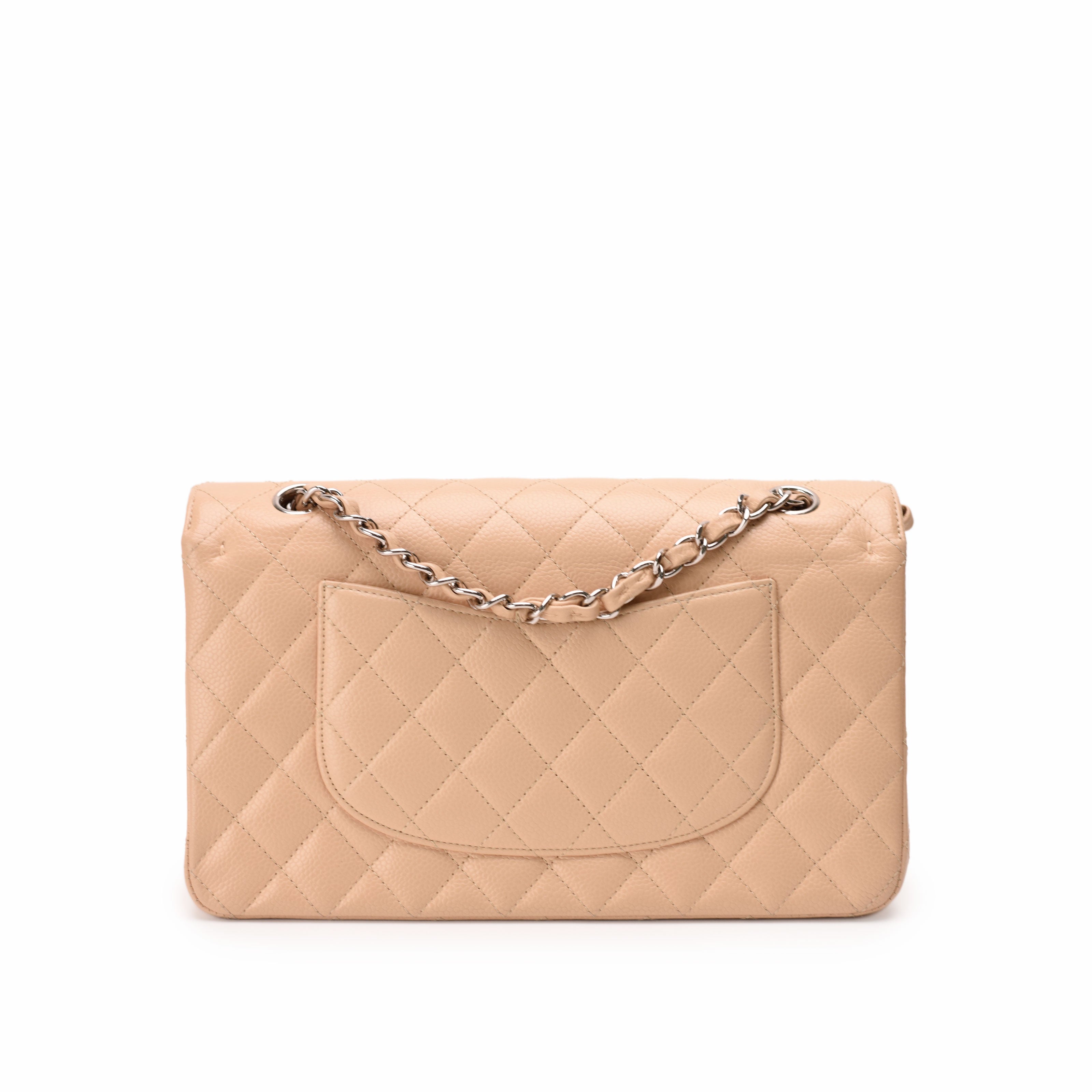 Chanel Timeless Medium Beige Caviar SHW