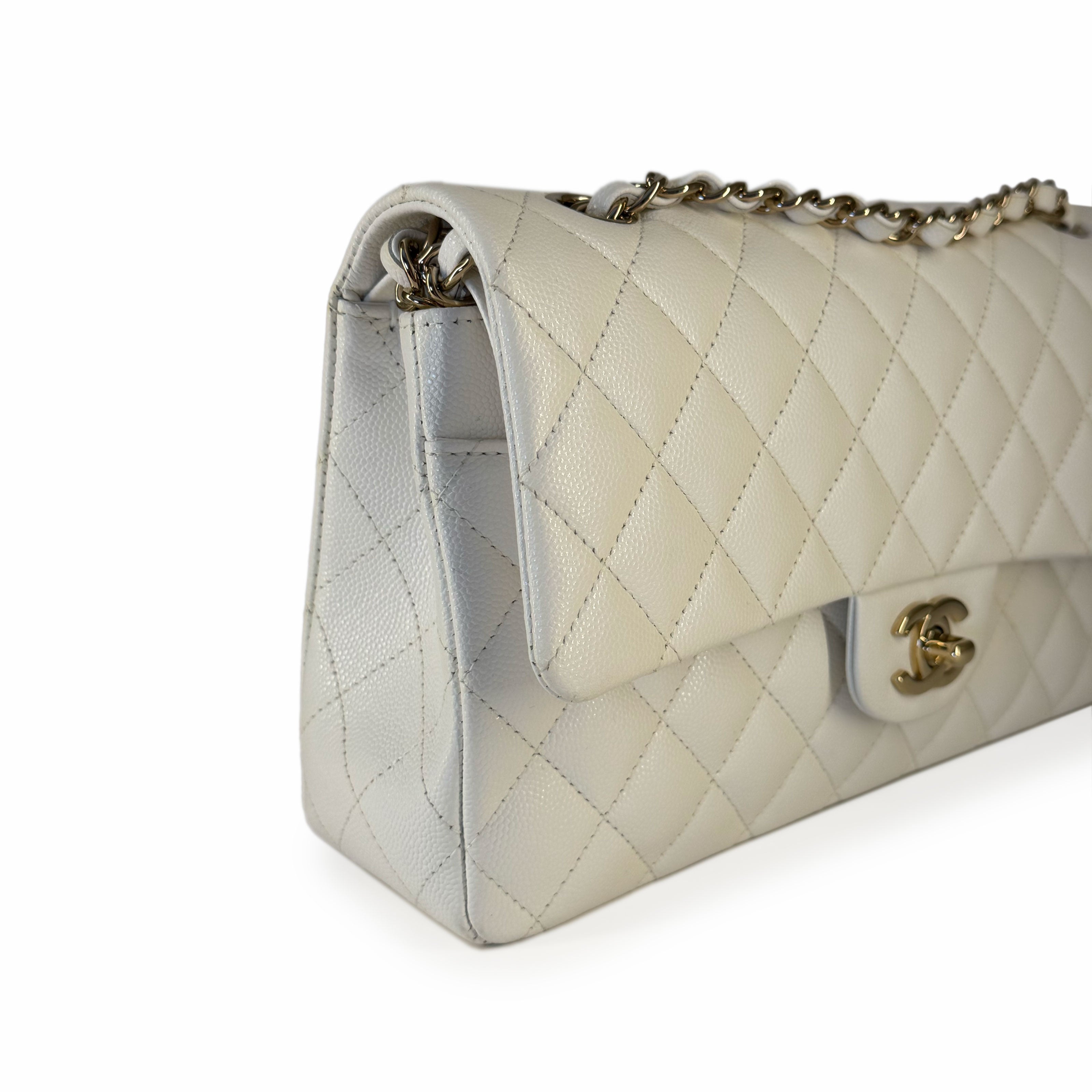 Chanel Timeless Medium White Caviar CHW