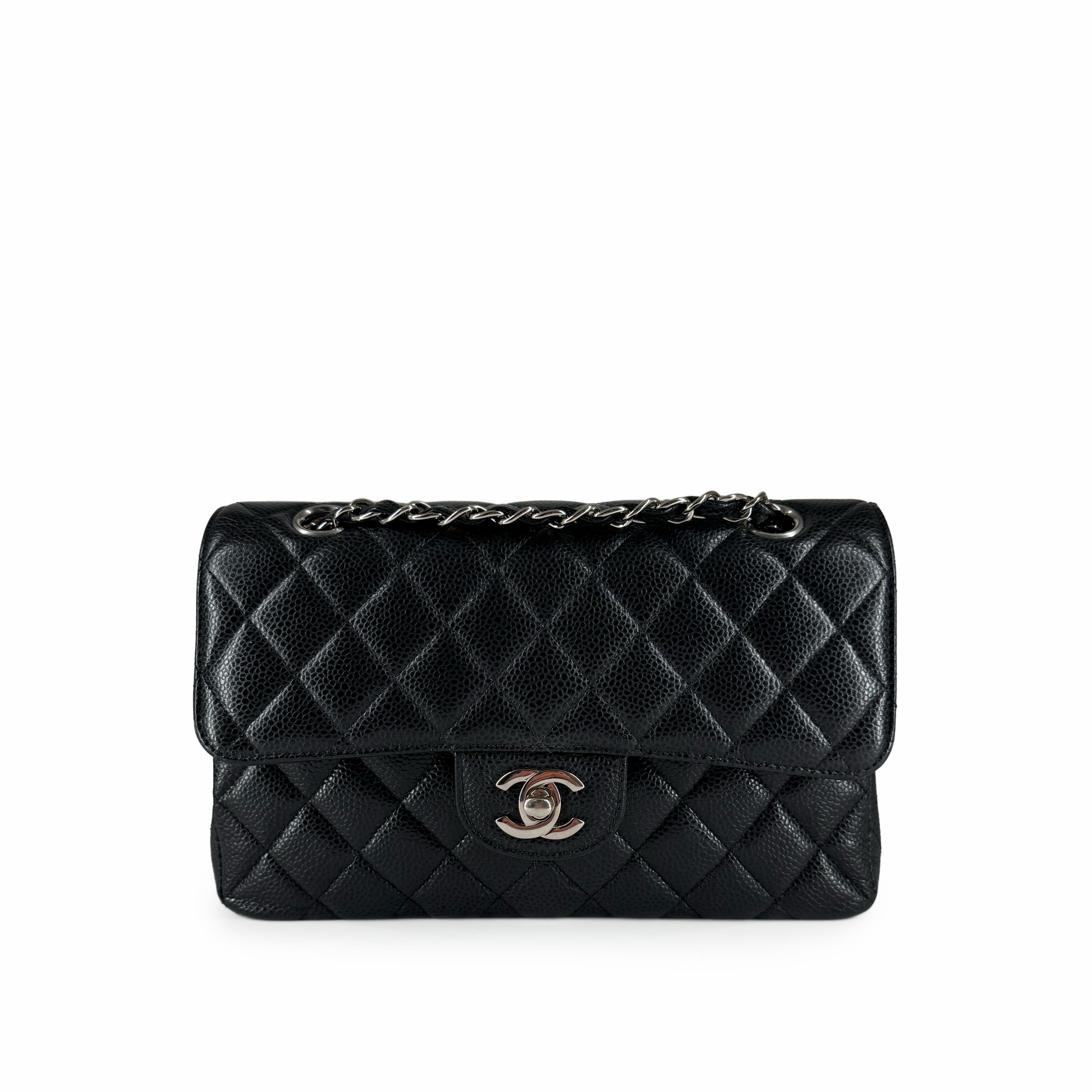 Chanel Timeless Small Black Caviar SHW