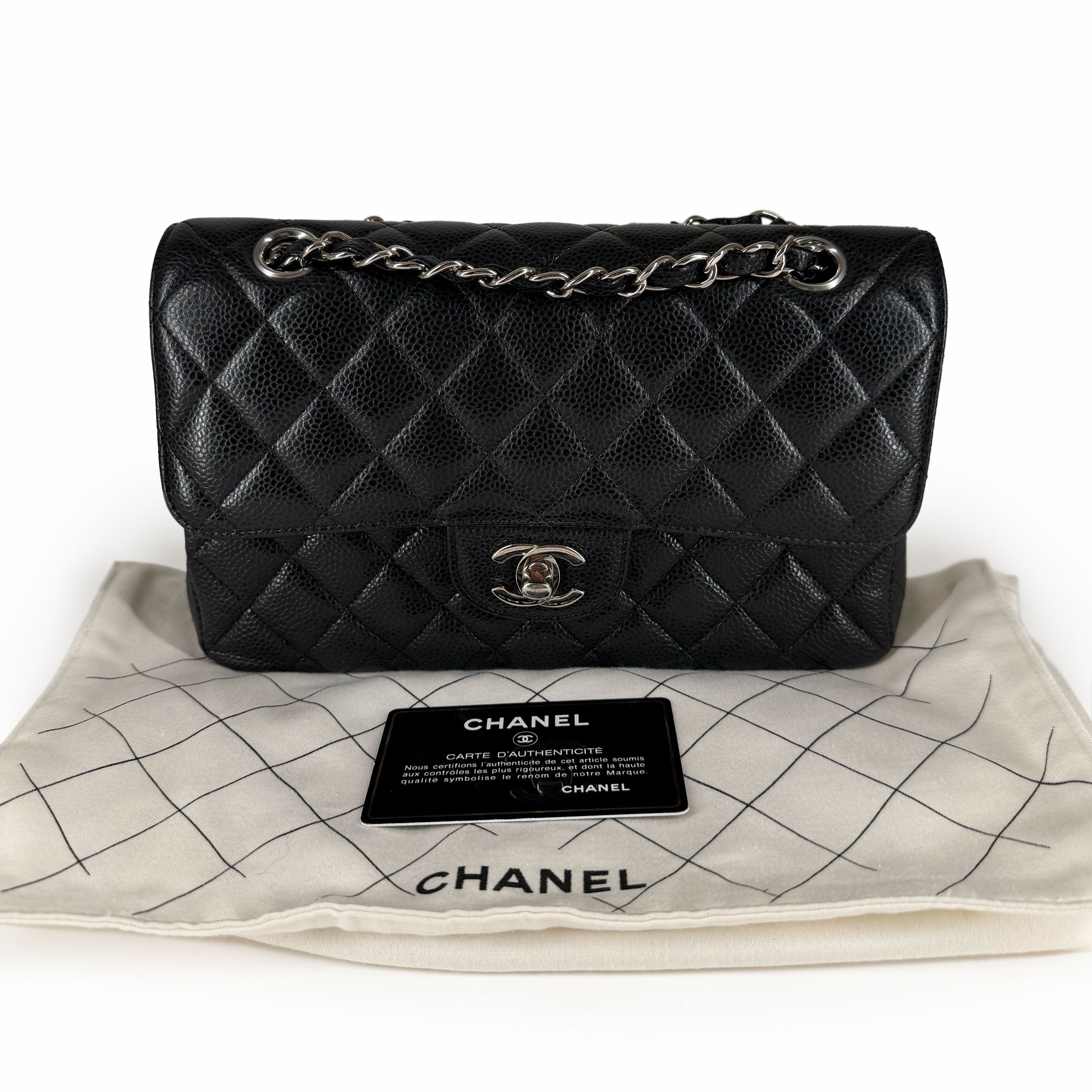Chanel Timeless Small Black Caviar SHW