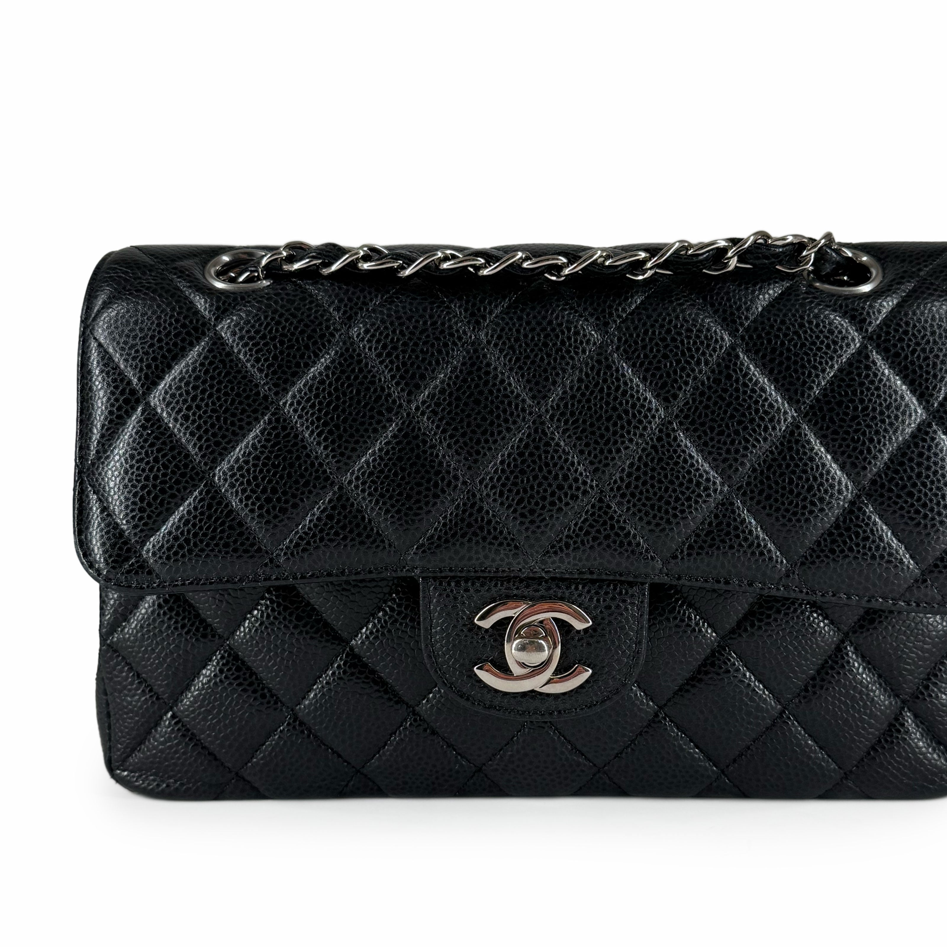 Chanel Timeless Small Black Caviar SHW