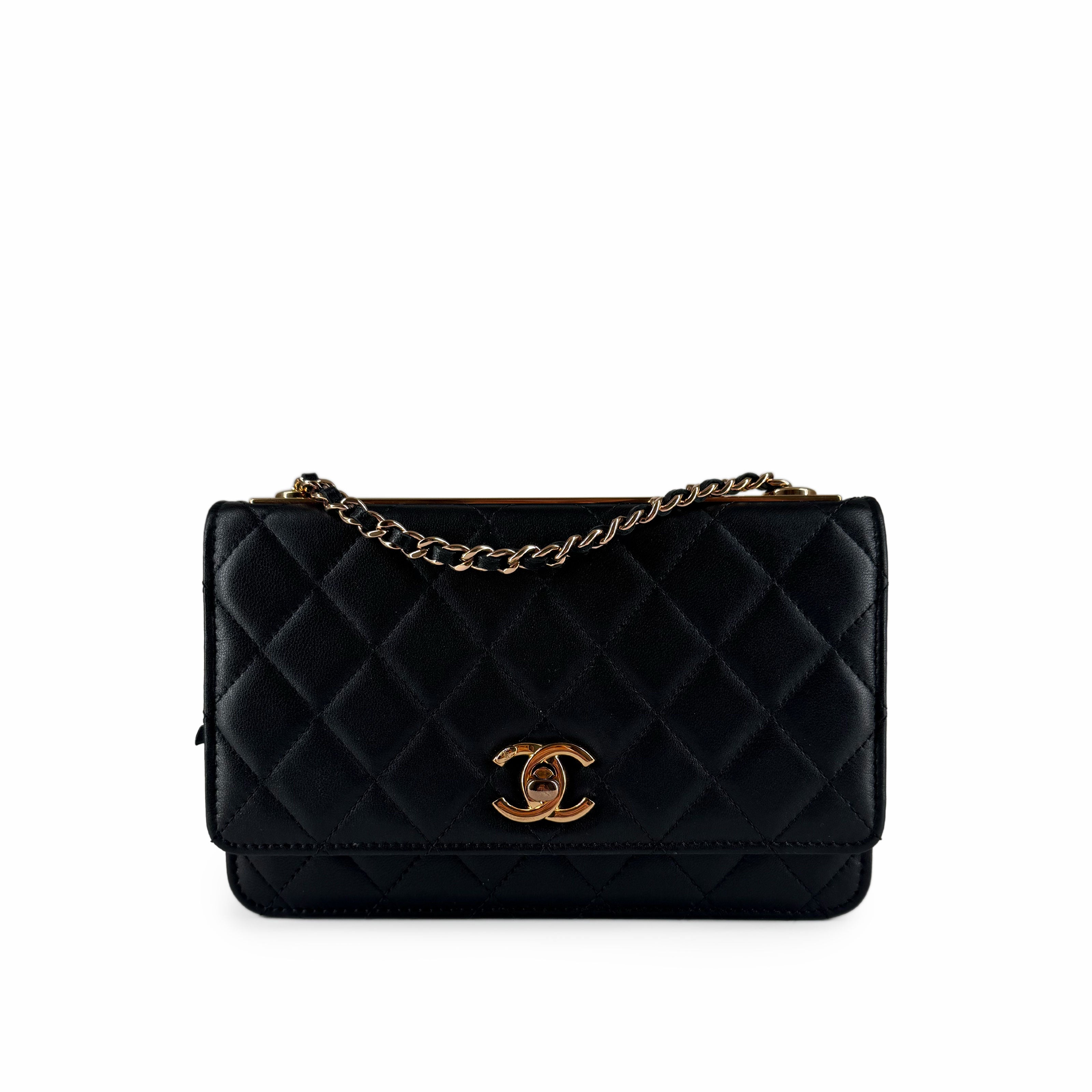 Chanel WOC Trendy Black Lambskin RoseHW