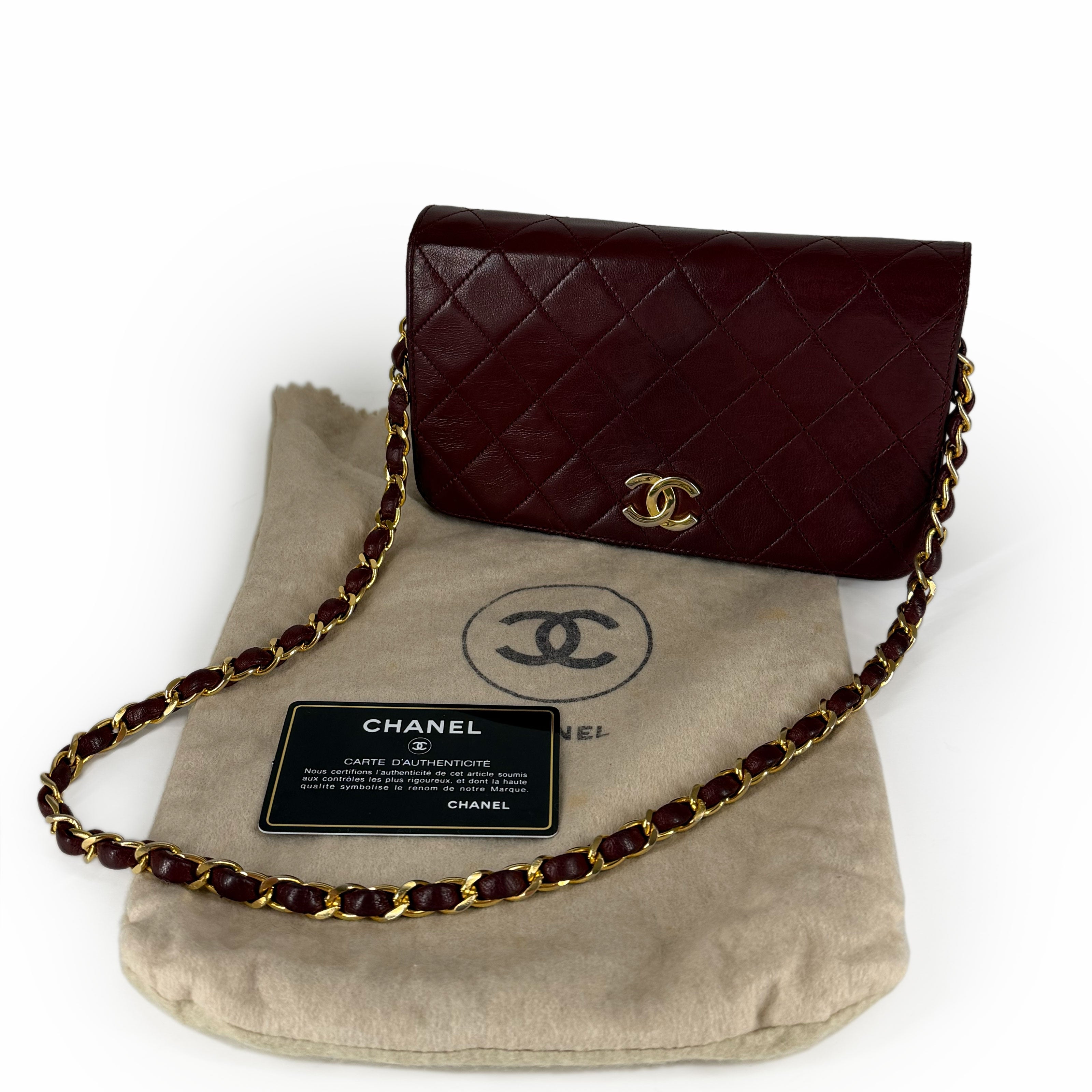 Chanel WOC Vintage Lambskin Burgundy GHW