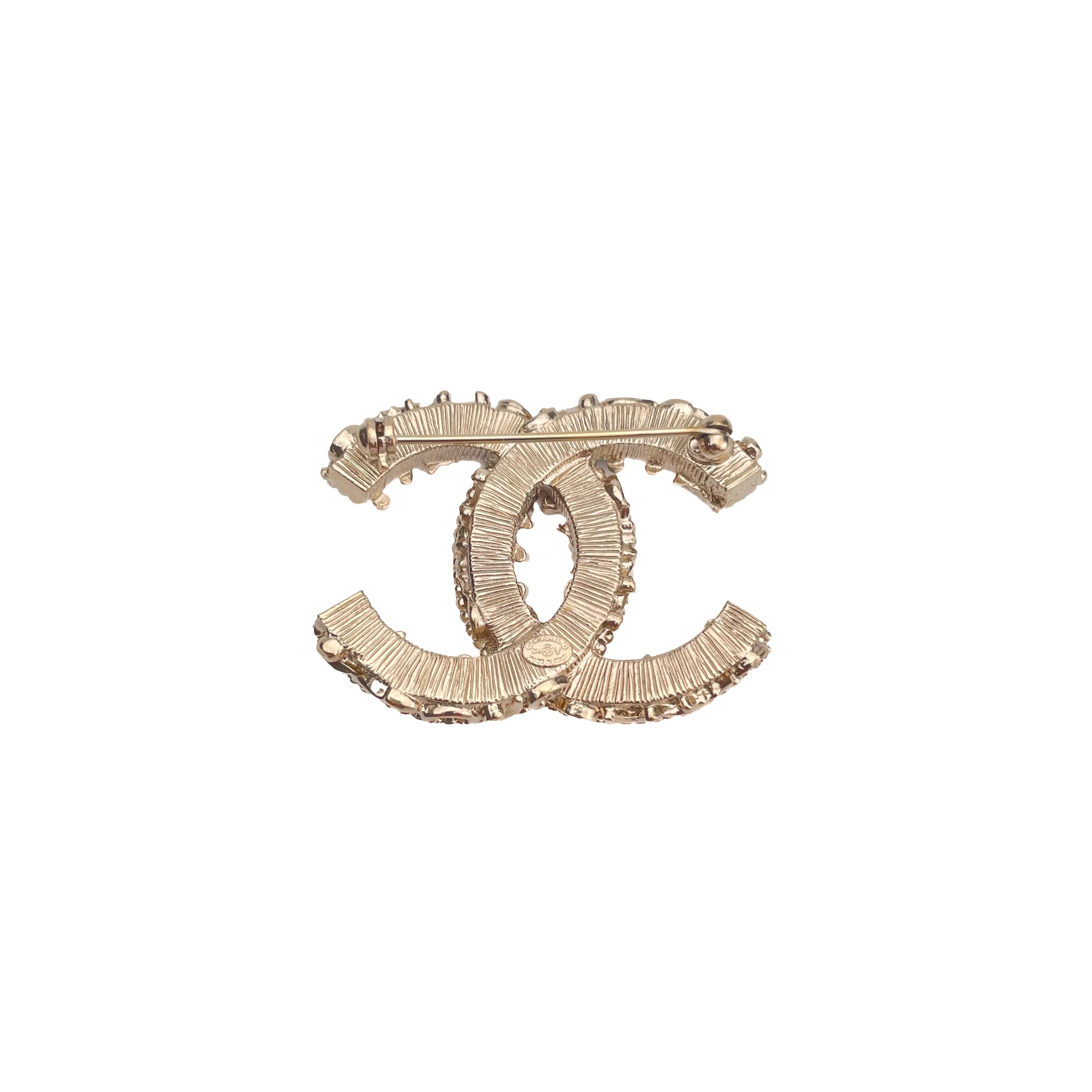Chanel Black Enamel CC Baroque Brooch