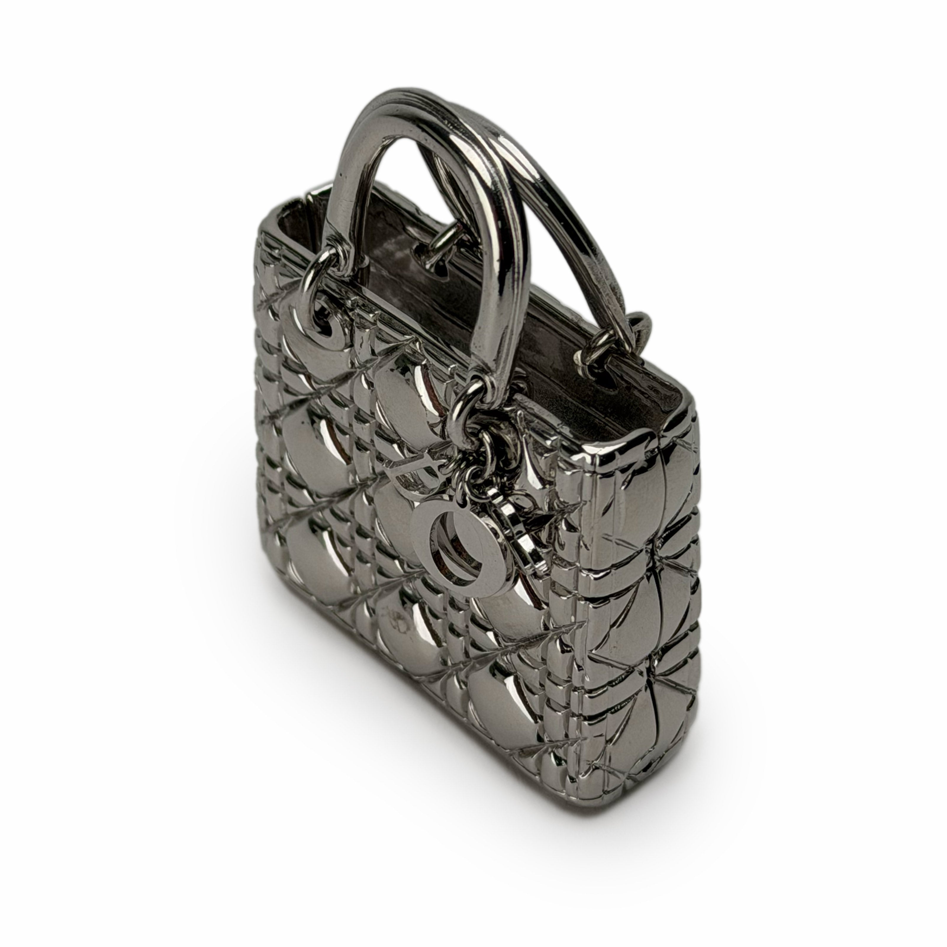 Dior Lady Dior Mirror Pill Case Silver