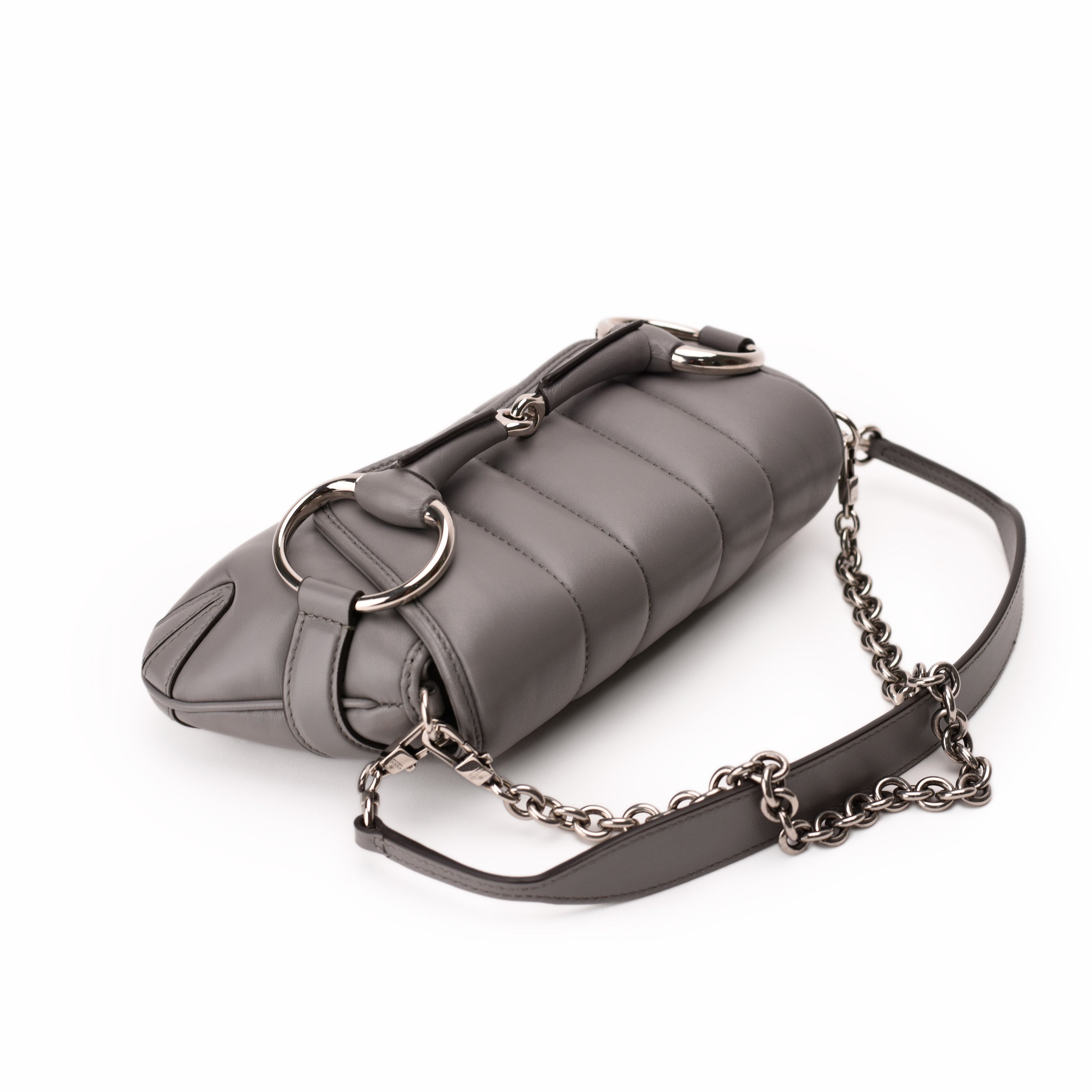 Gucci Horsebit Small Chain Shoulder Bag Gray