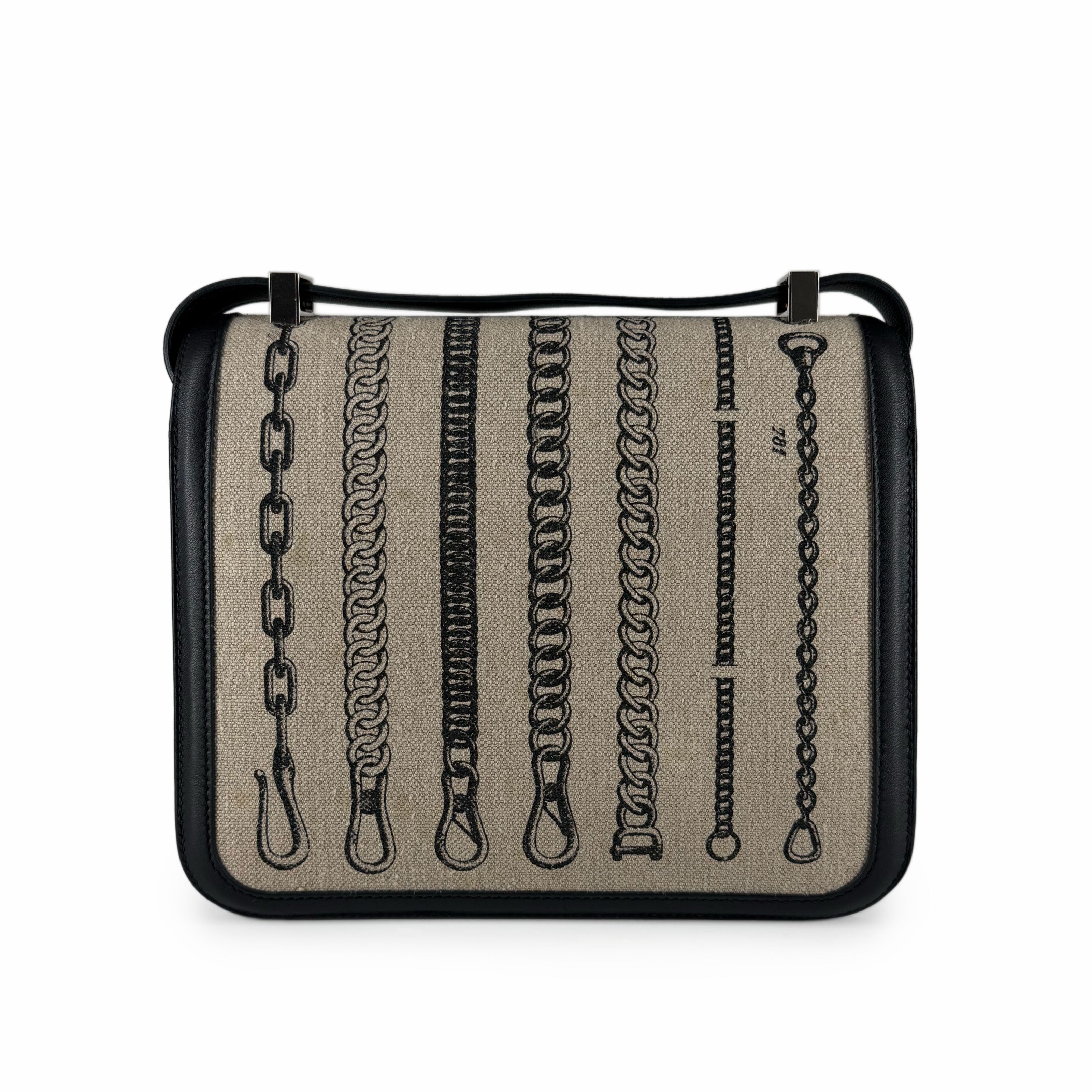 Hermès Constance 24 Toile De Camp Déchaînée and Black Swift Palladium Hardware