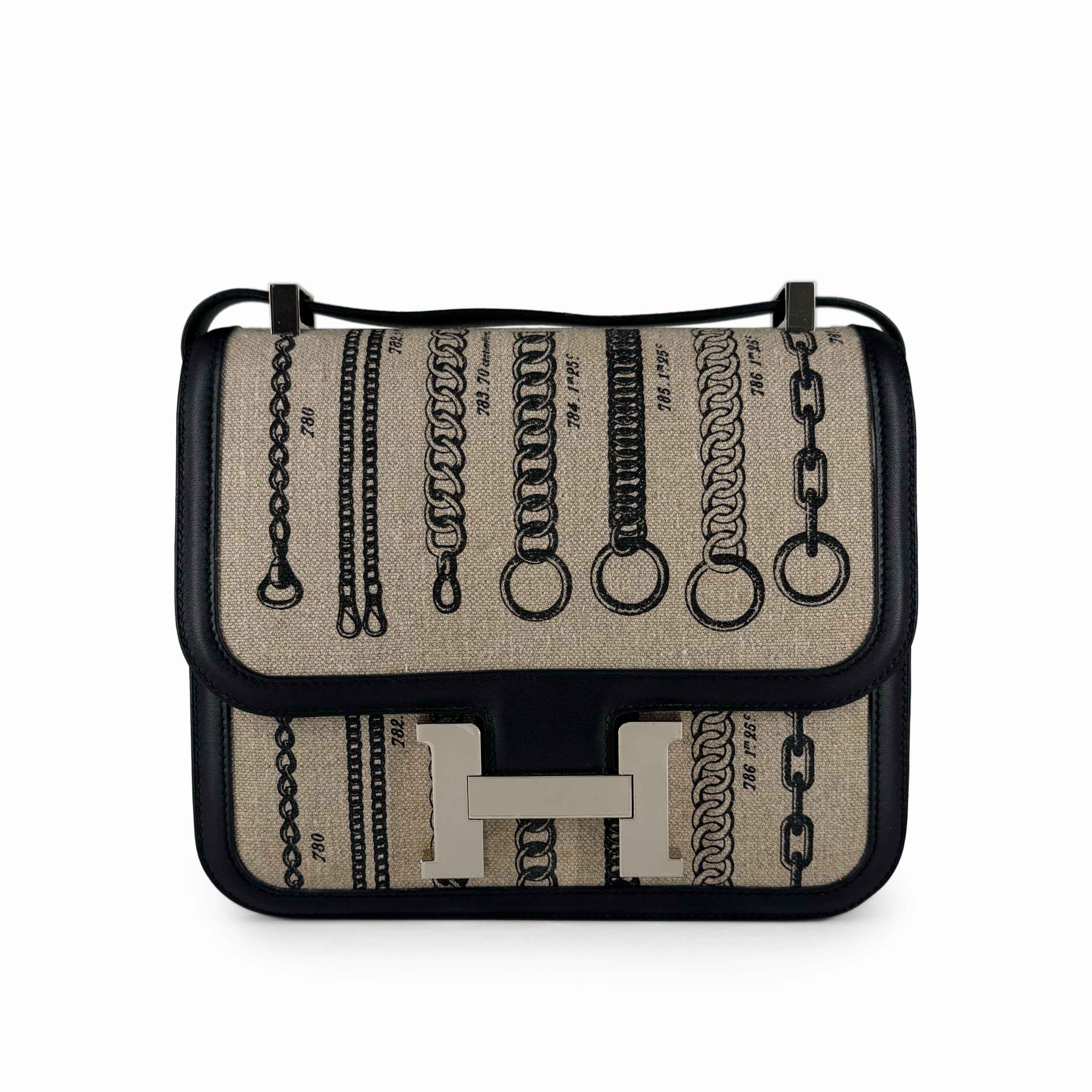 Hermès Constance 24 Toile De Camp Déchaînée and Black Swift Palladium Hardware