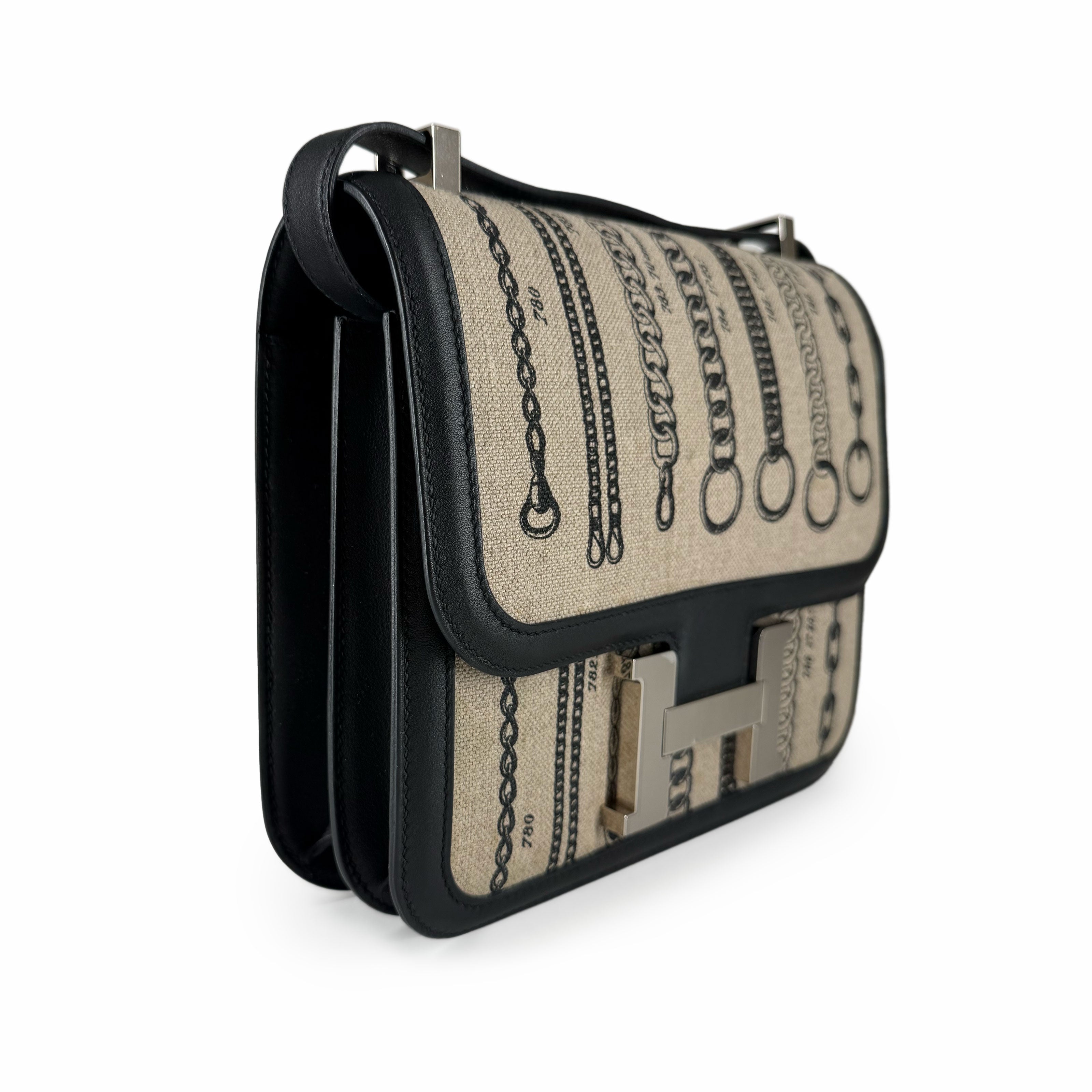 Hermès Constance 24 Toile De Camp Déchaînée and Black Swift Palladium Hardware