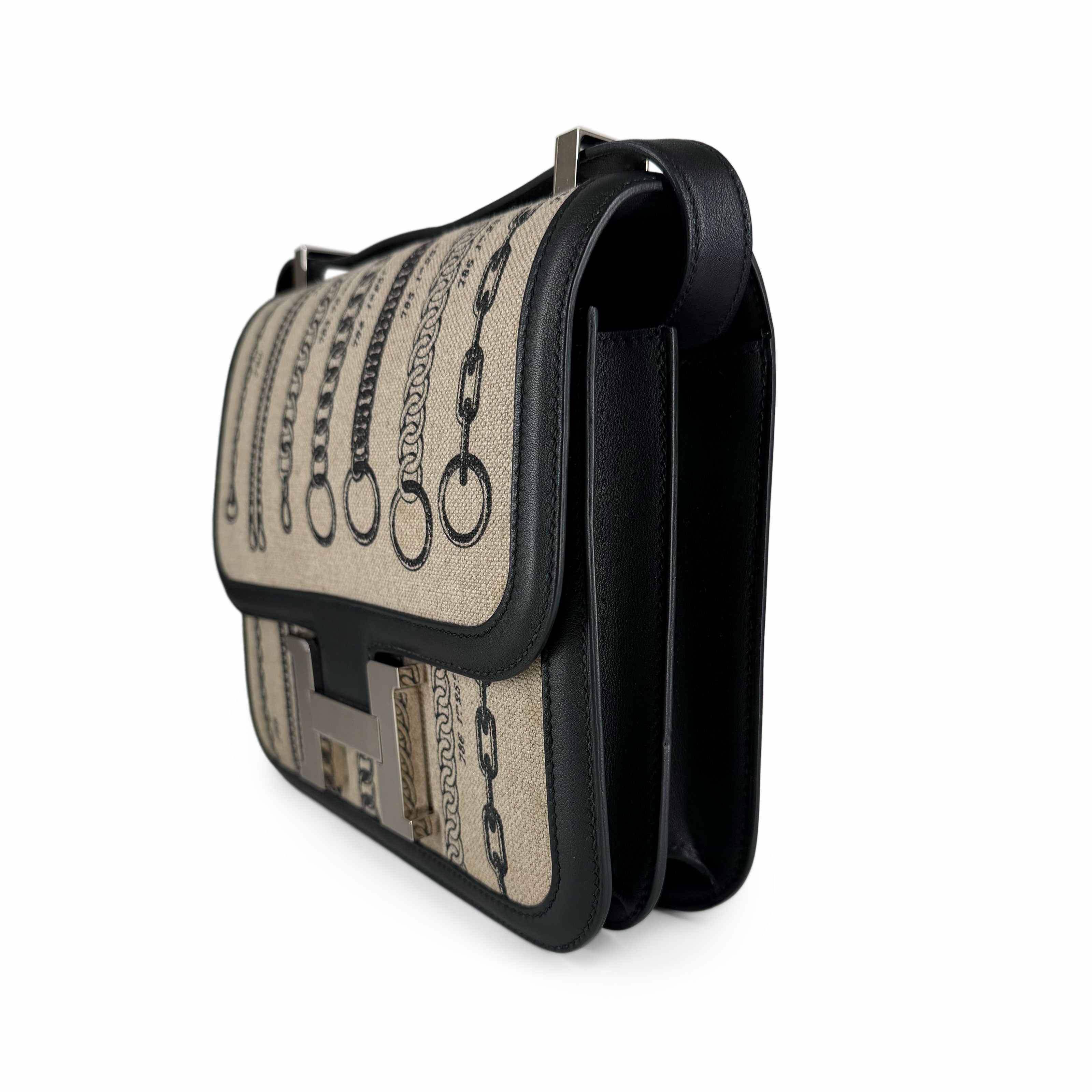 Hermès Constance 24 Toile De Camp Déchaînée and Black Swift Palladium Hardware