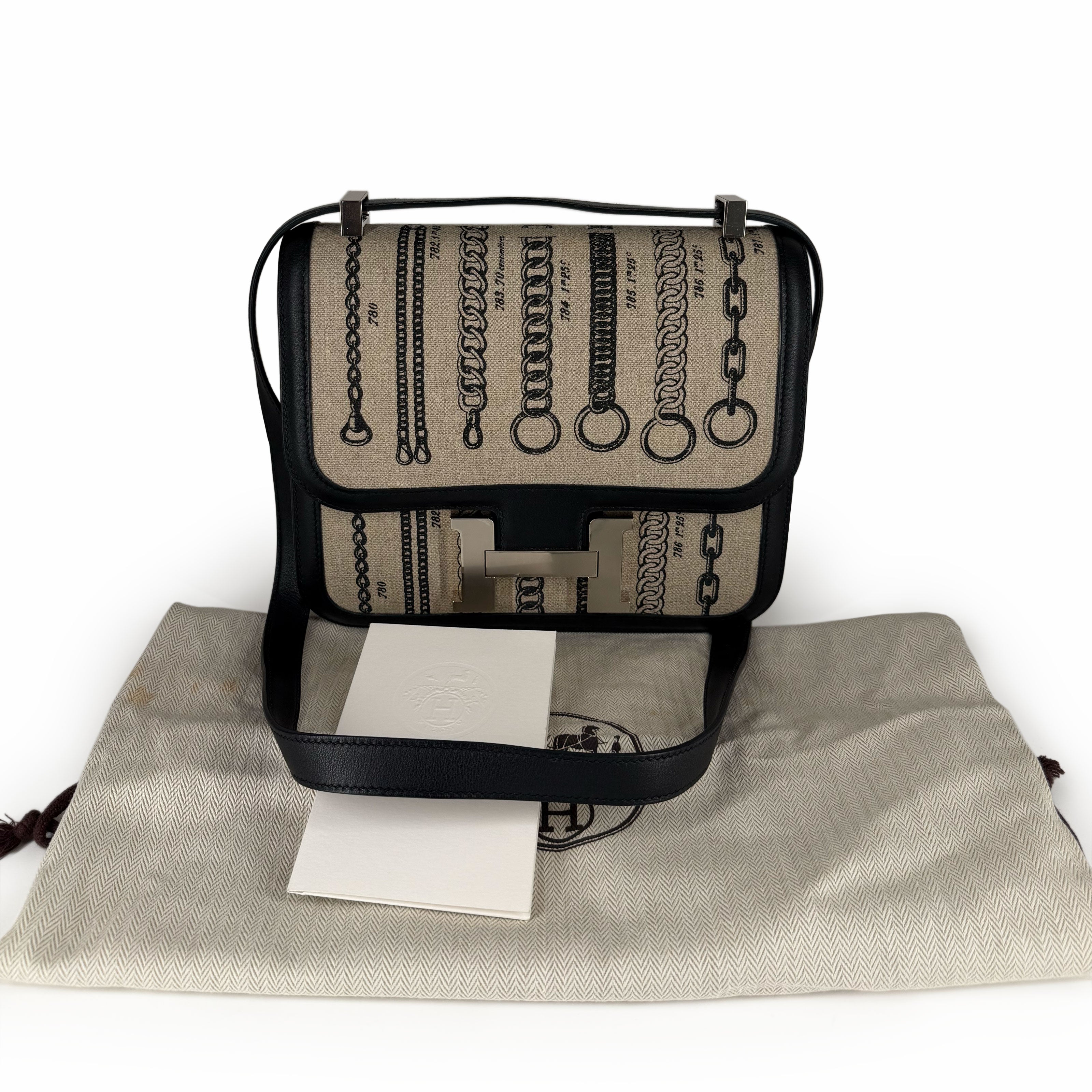 Hermès Constance 24 Toile De Camp Déchaînée and Black Swift Palladium Hardware