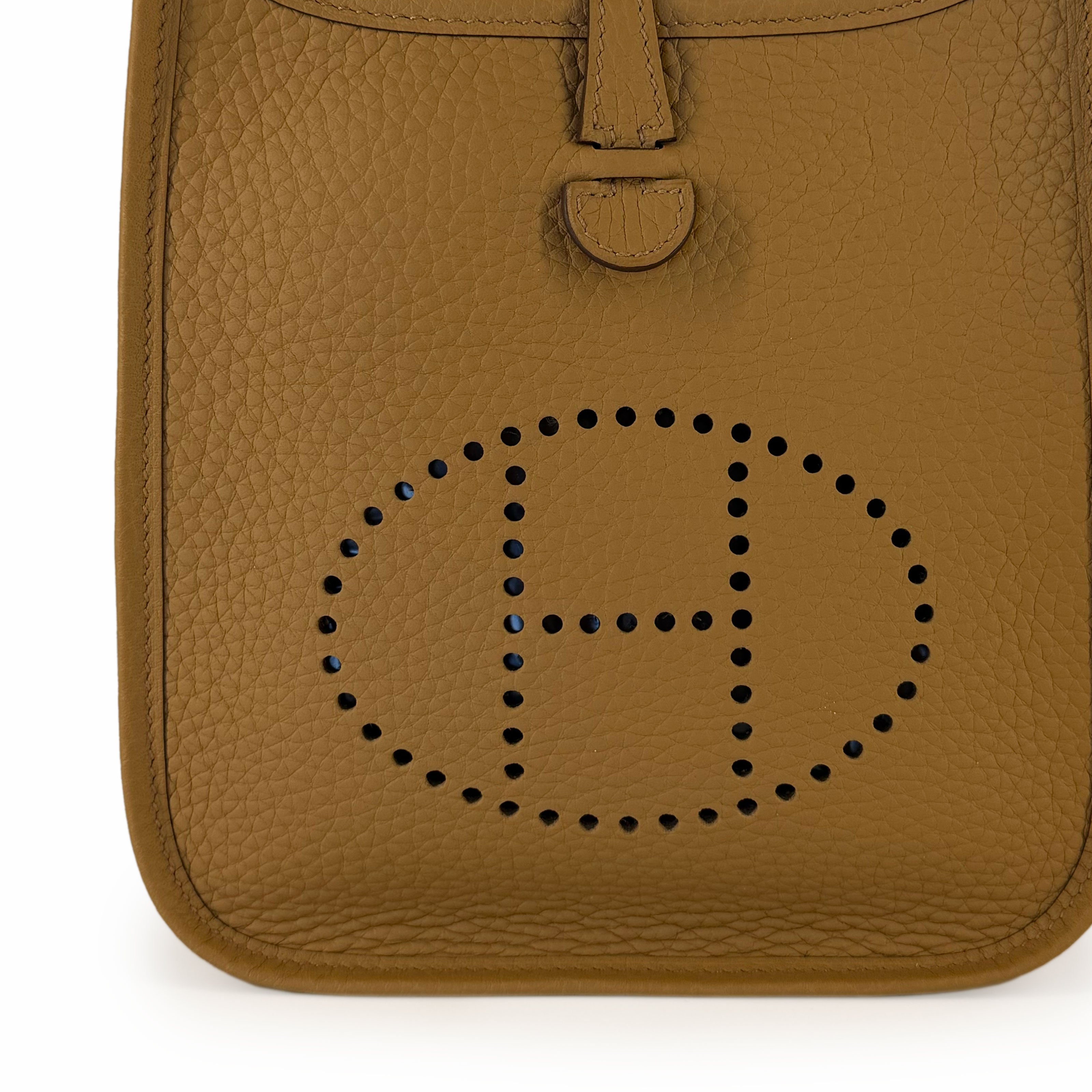 Hermès Mini Evelyne Biscuit Clemence PHW