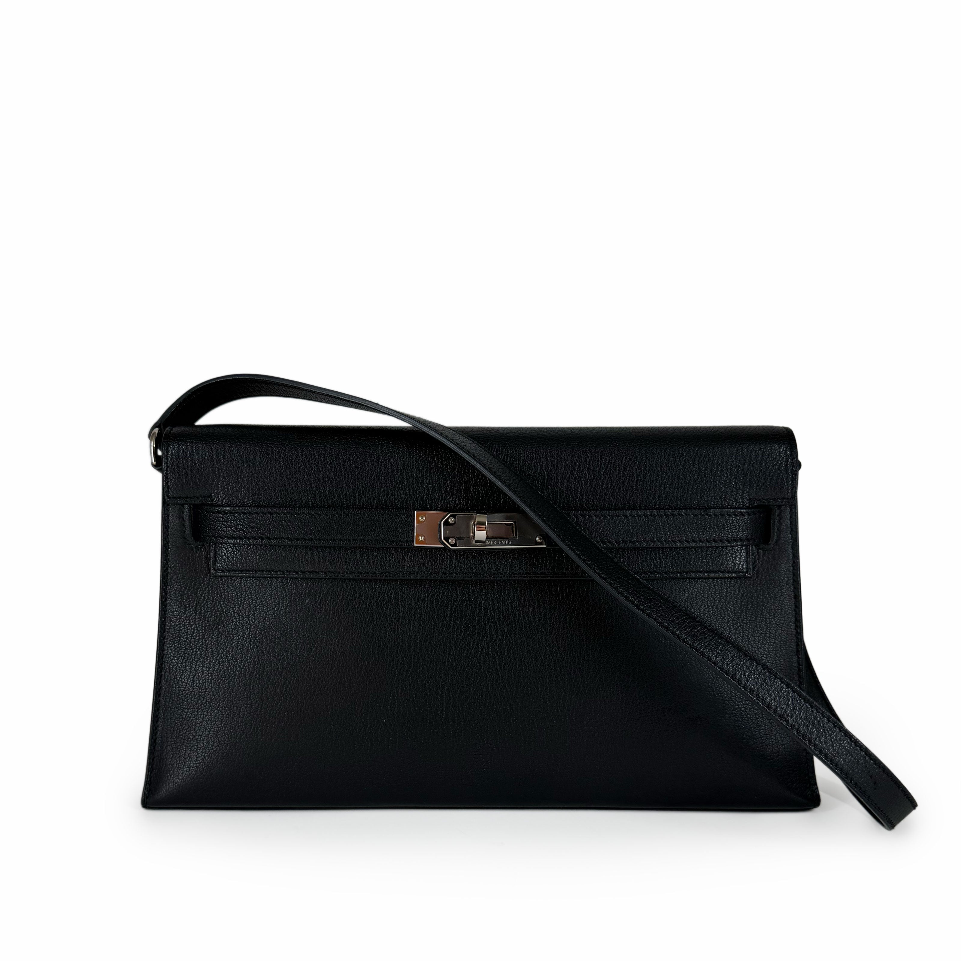 Hermès Kelly Elan Black Chamkila Goatskin PHW