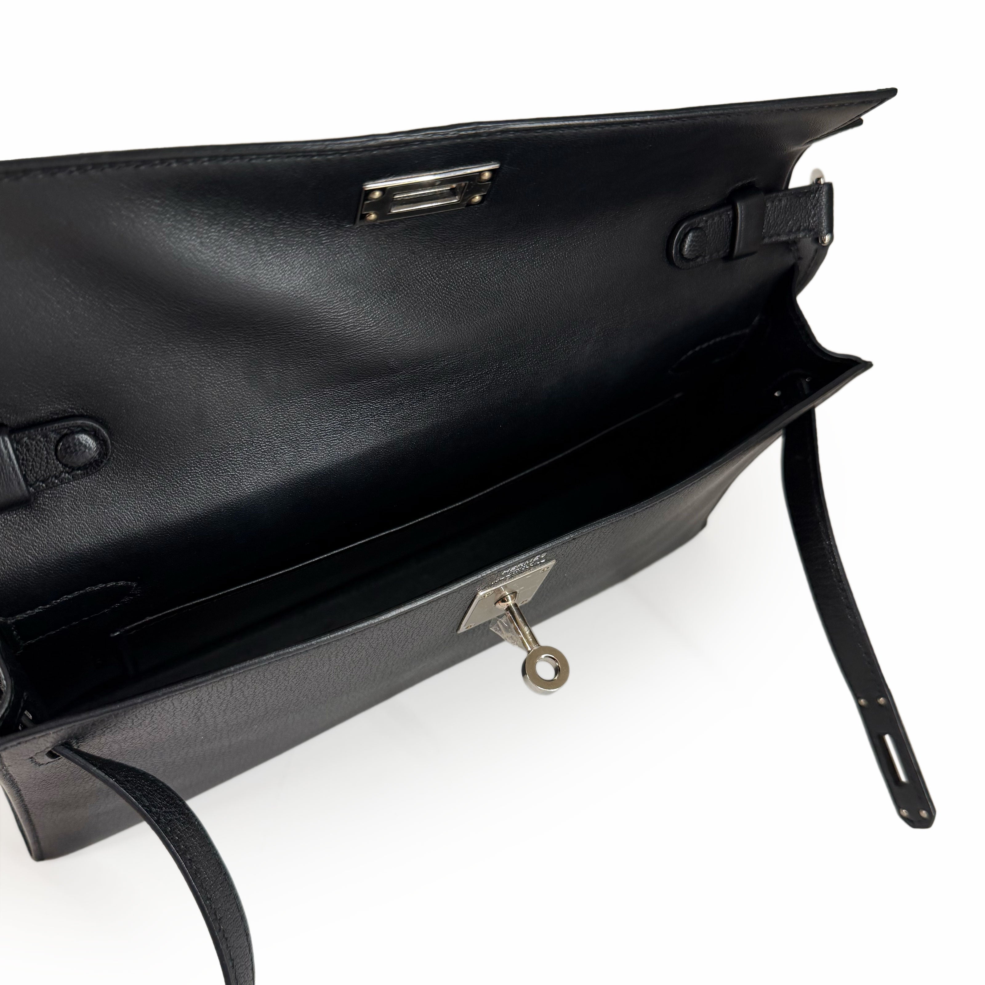 Hermès Kelly Elan Black Chamkila Goatskin PHW