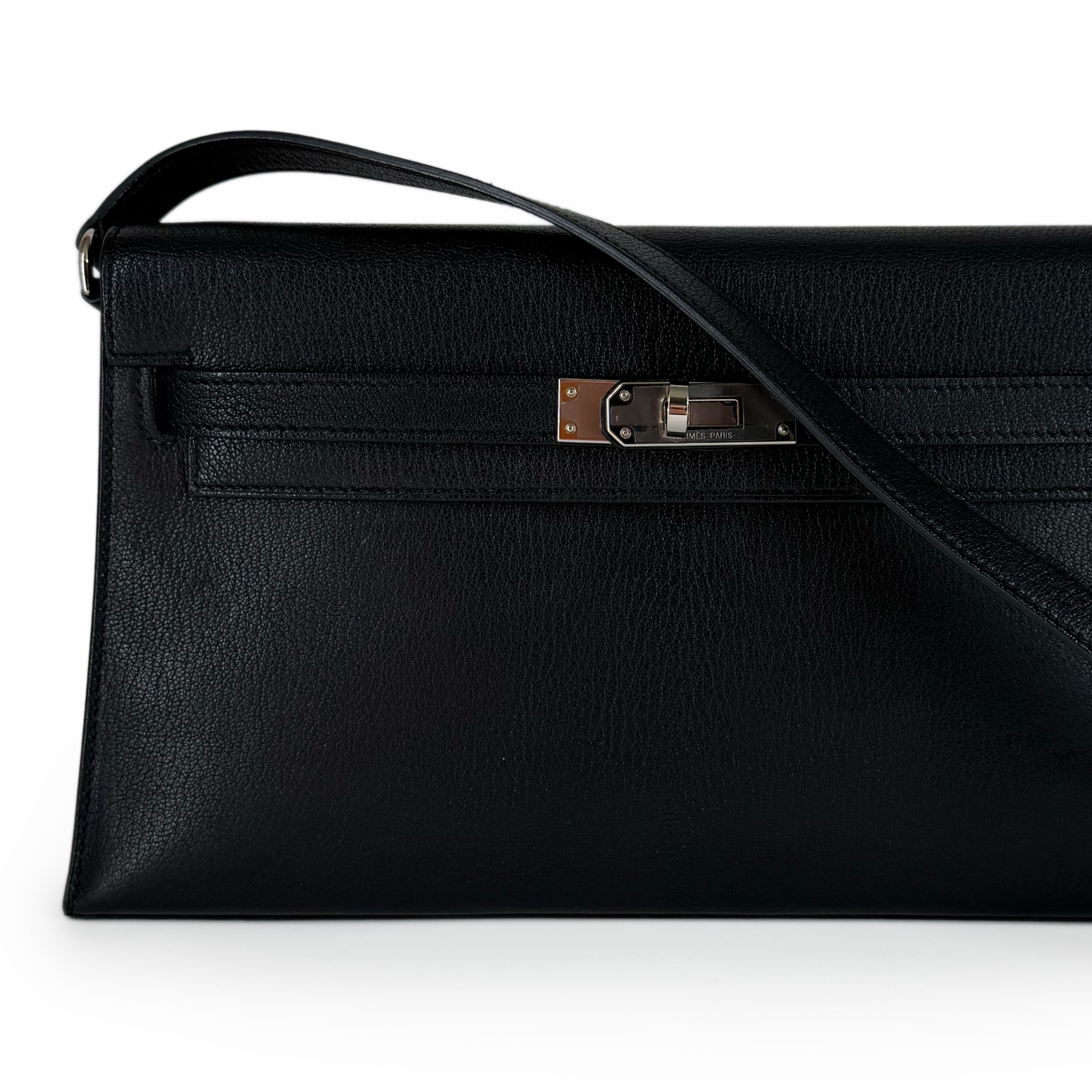 Hermès Kelly Elan Black Chamkila Goatskin PHW