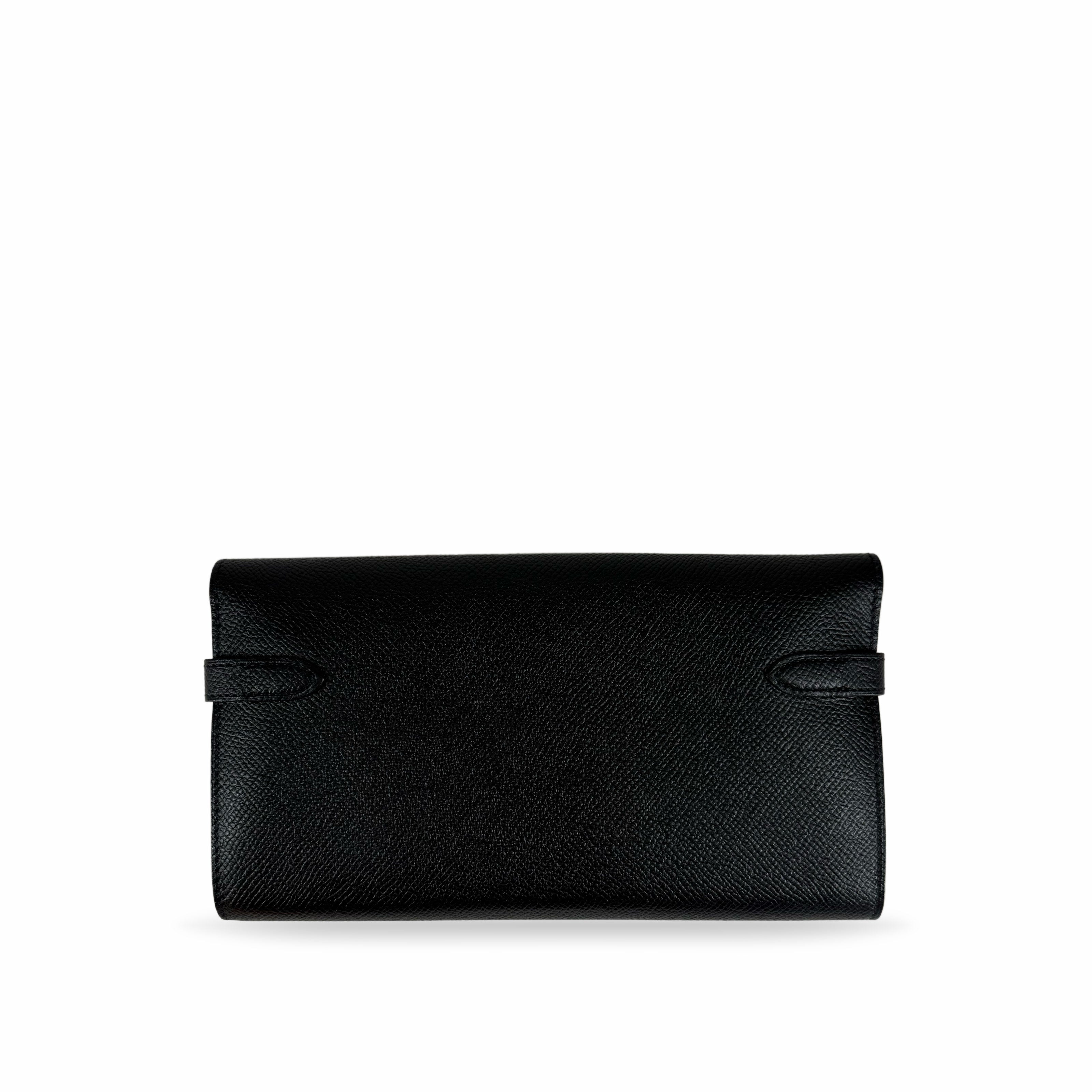 Hermès Kelly Long Wallet Black Epsom PHW