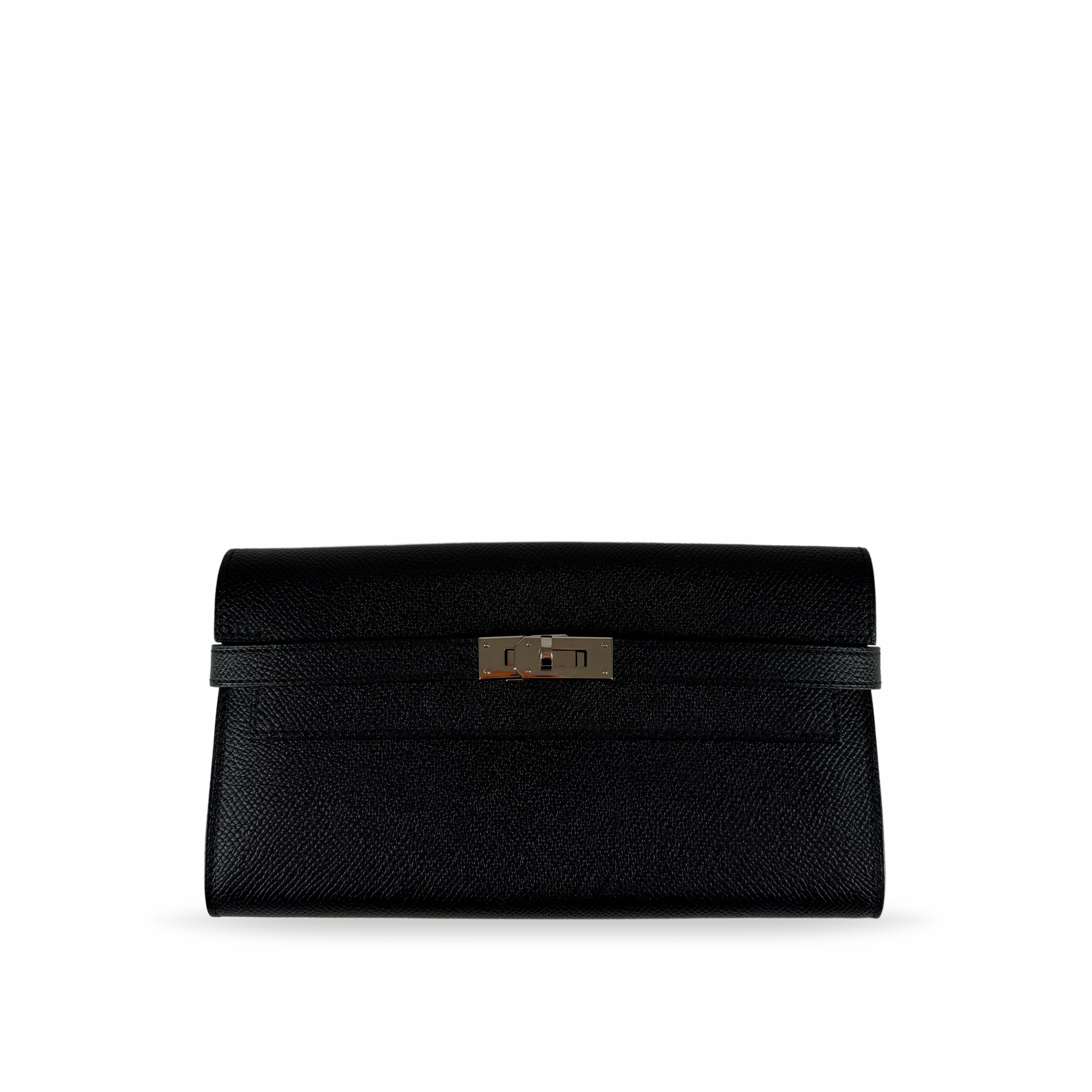 Hermès Kelly Long Wallet Black Epsom PHW