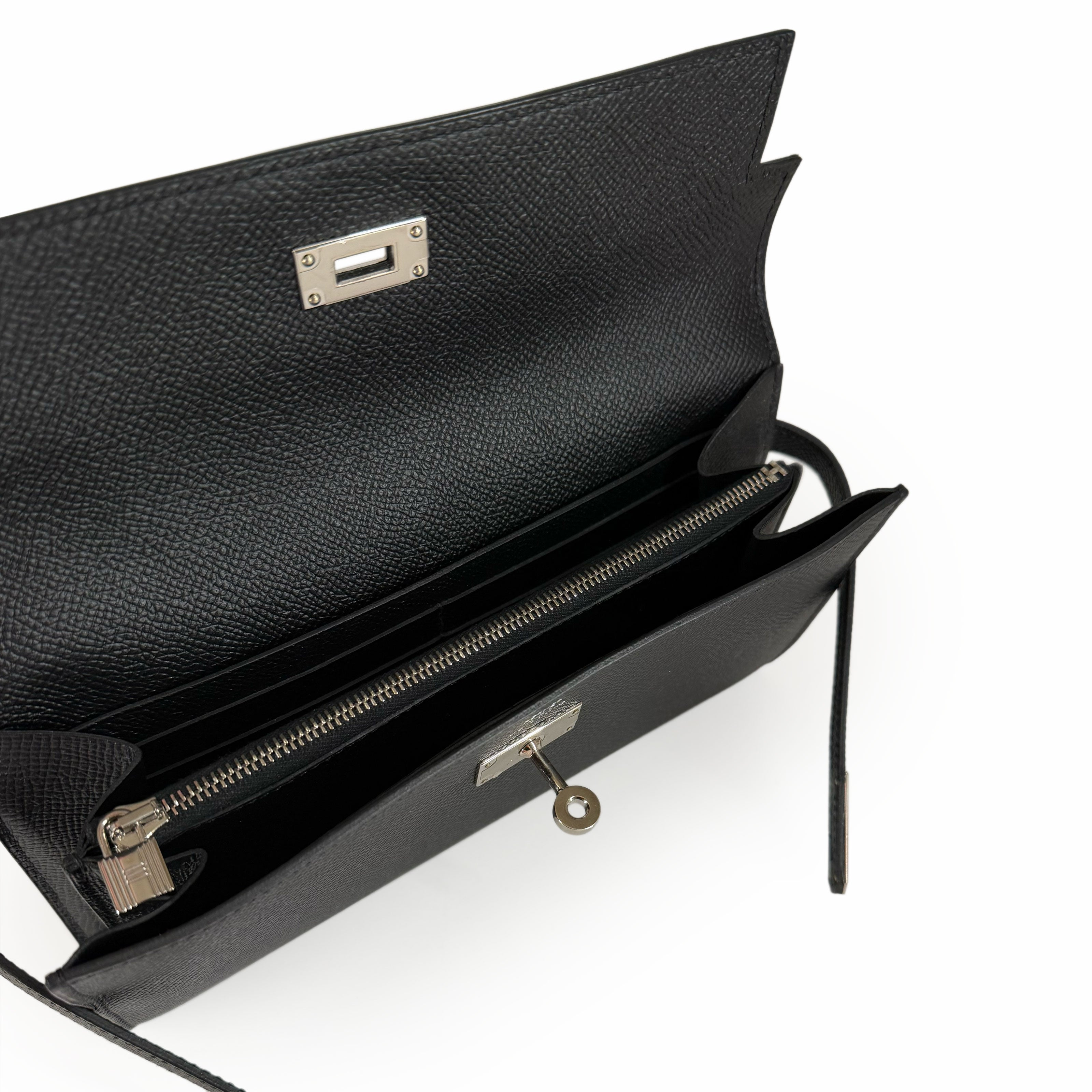Hermès Kelly Long Wallet Black Epsom PHW