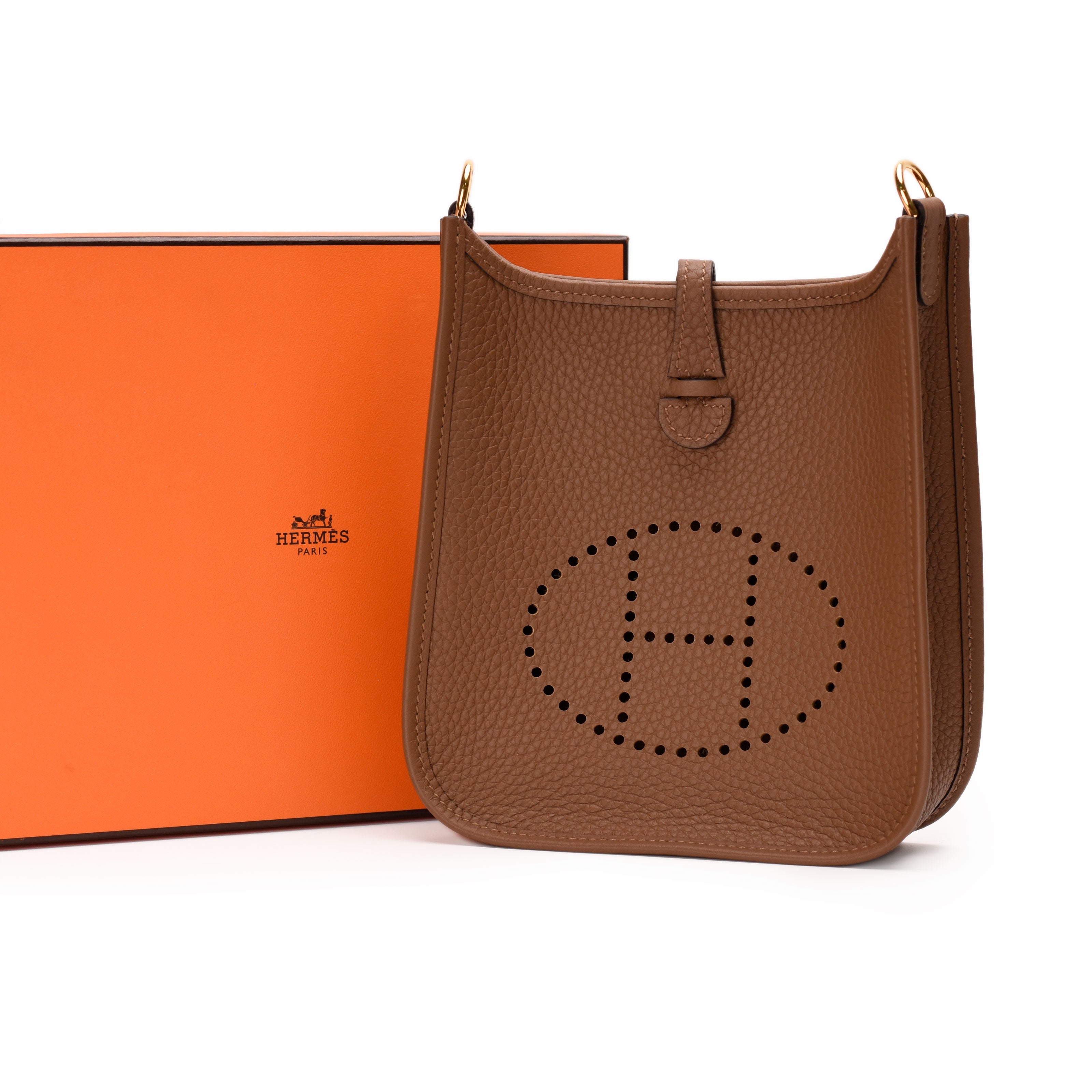 Hermès Mini Evelyne Beige De Weimar Clemence GHW