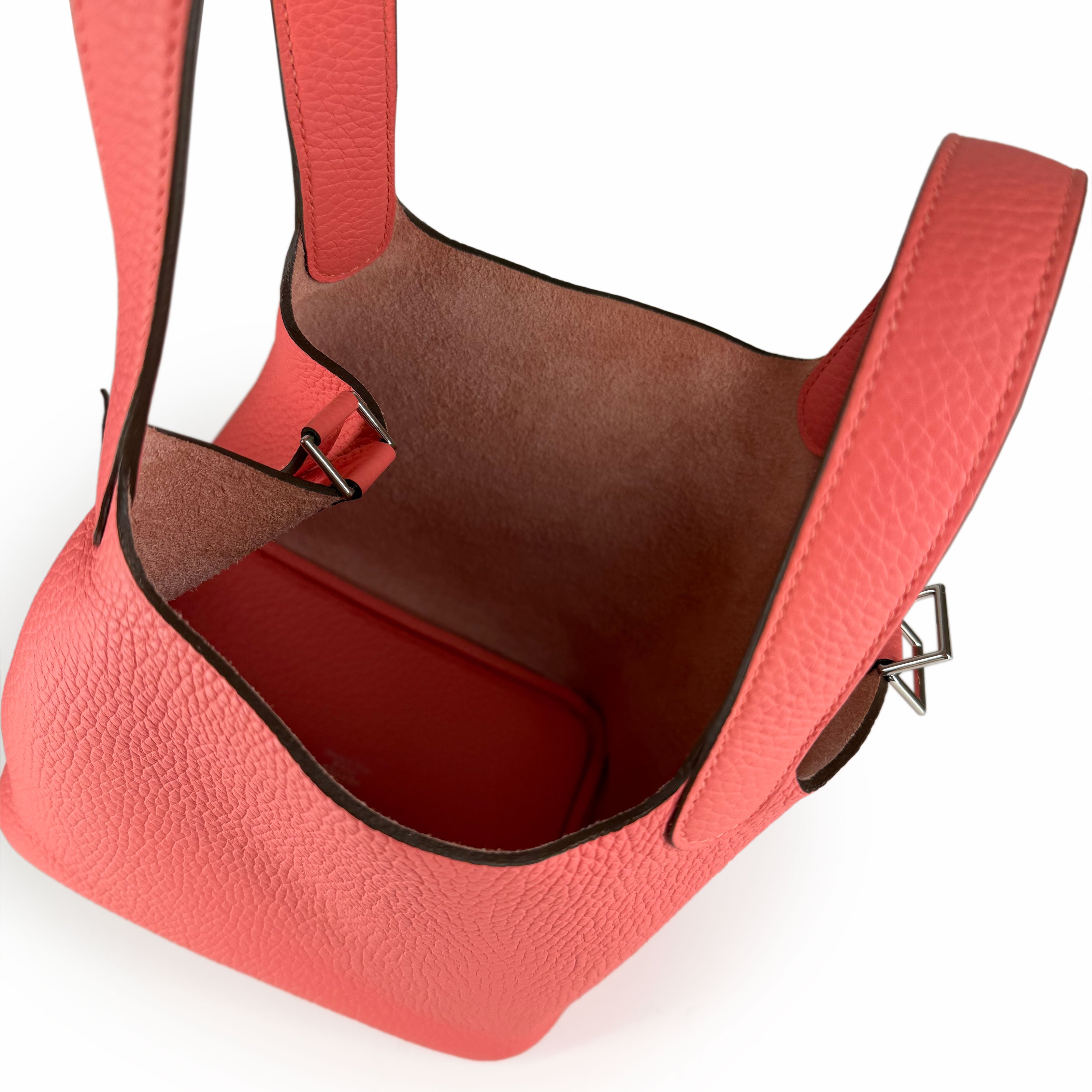 Hermès Picotin 18 Rose Azalee Clemence PHW