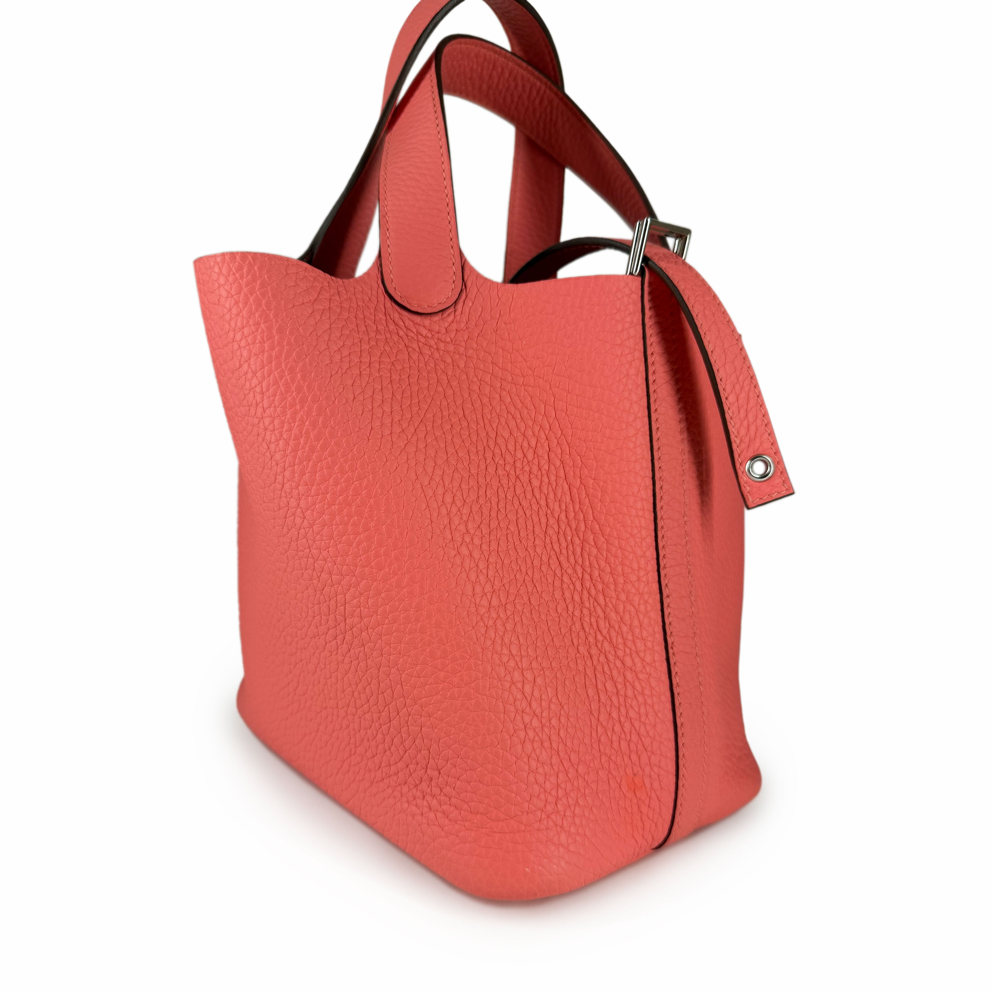 Hermès Picotin 18 Rose Azalee Clemence PHW