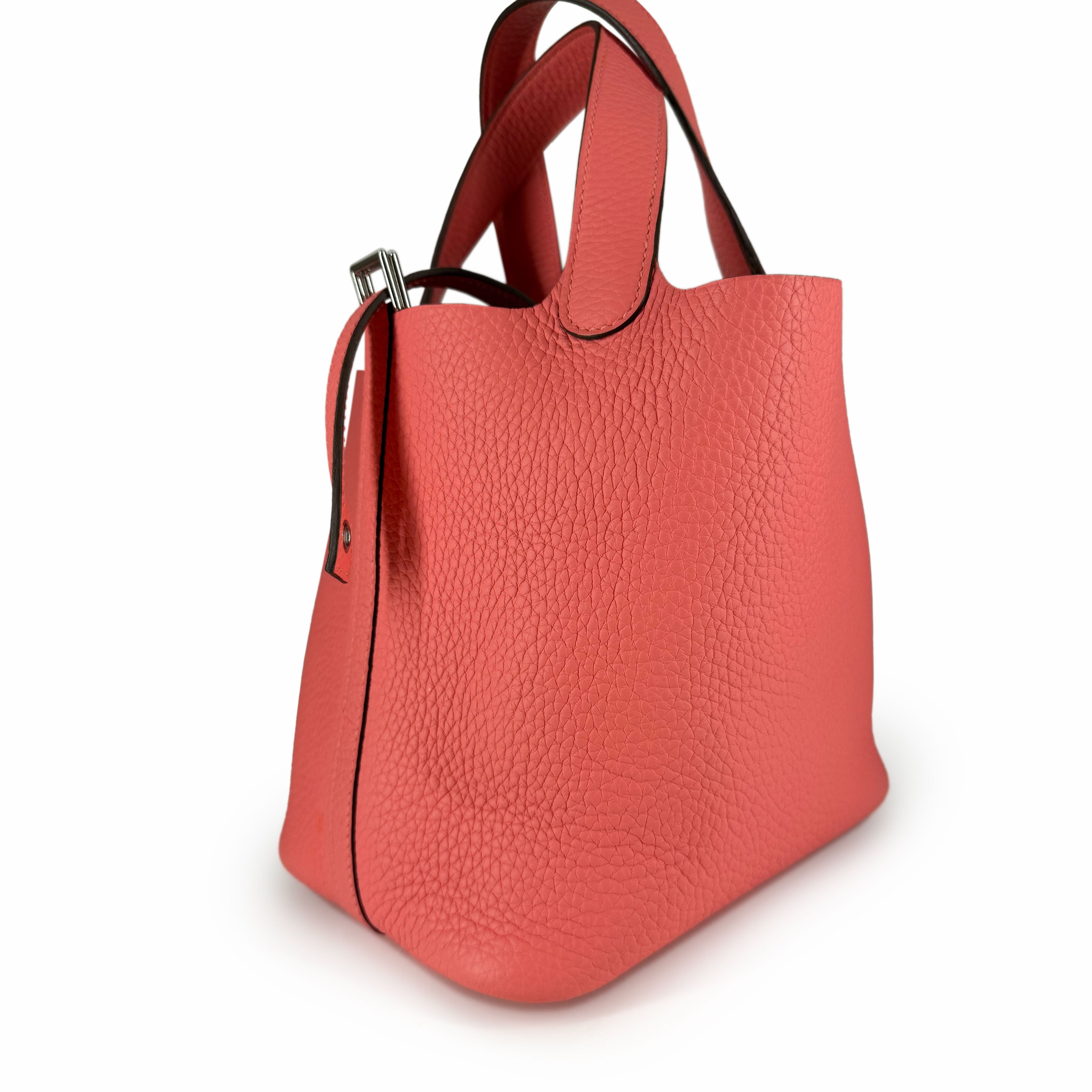 Hermès Picotin 18 Rose Azalee Clemence PHW