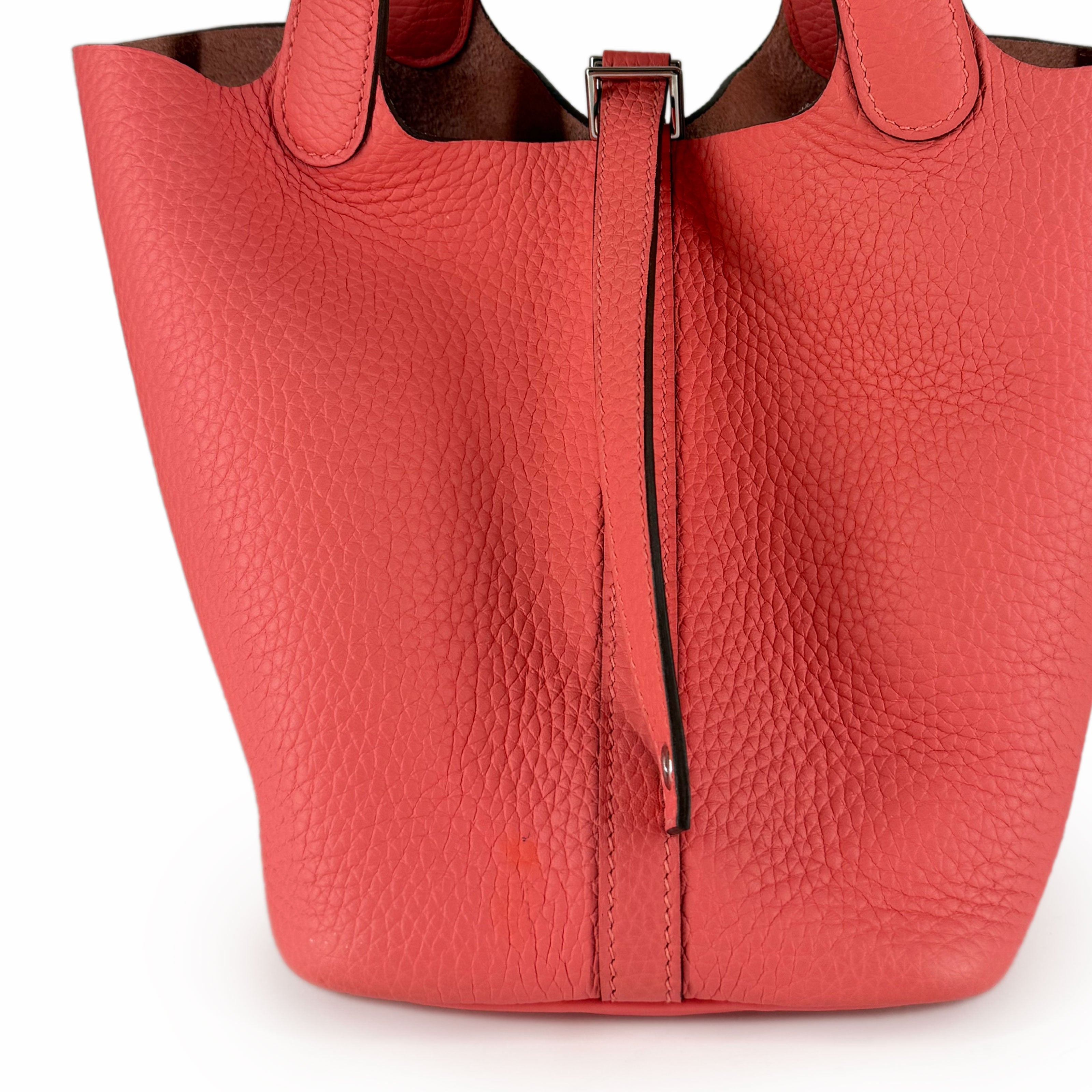 Hermès Picotin 18 Rose Azalee Clemence PHW