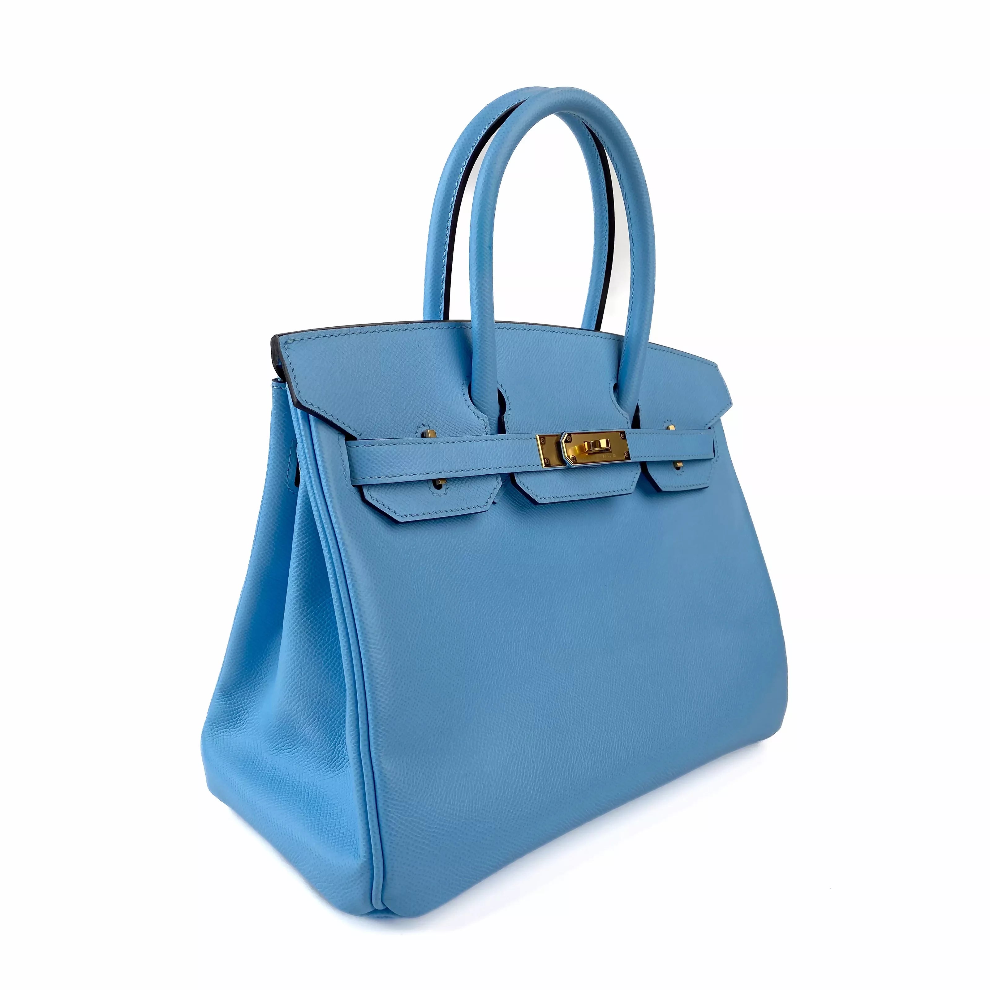 Hermès Birkin 30 in Blue Zanzibar Togo Leather with Gold Hardware Left