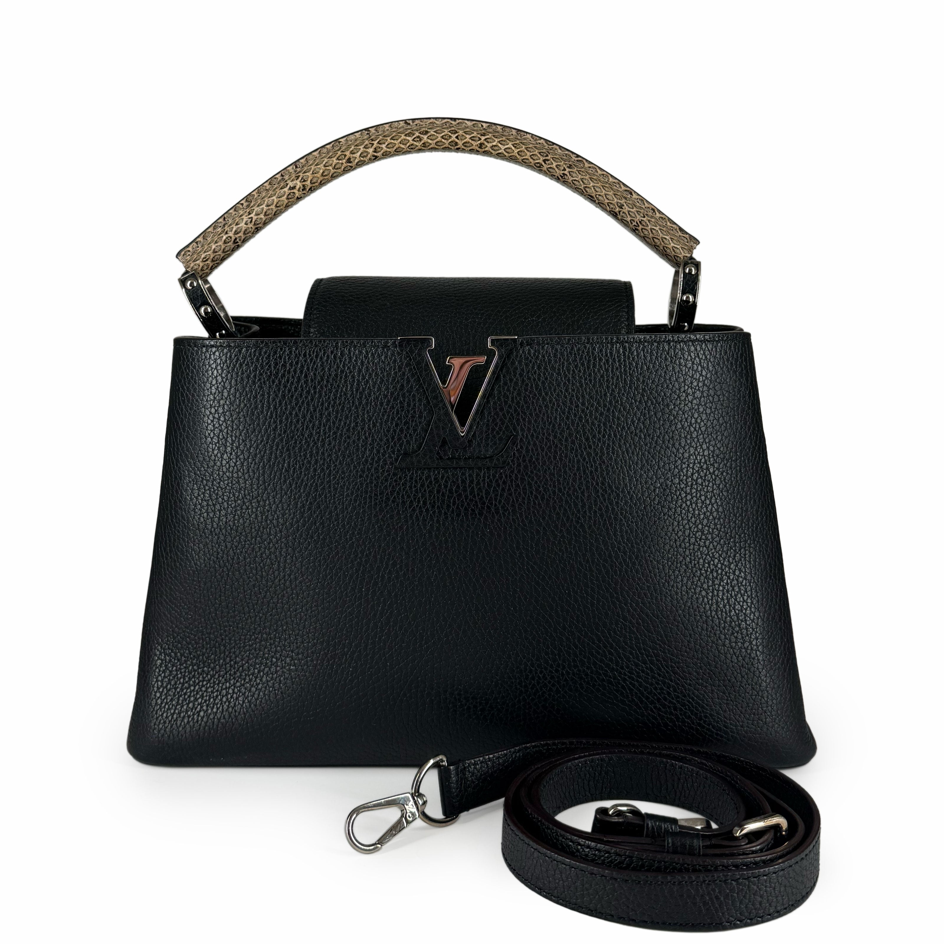 Louis Vuitton Capucines MM Black Python