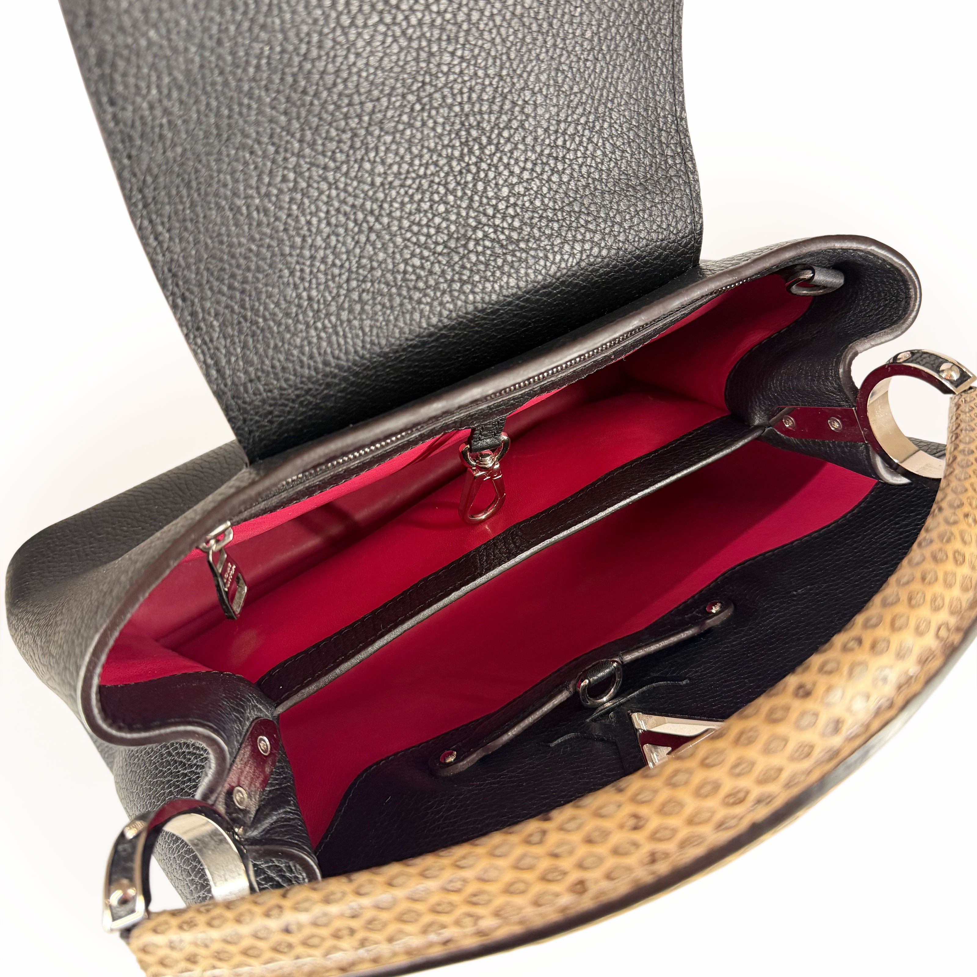 Louis Vuitton Capucines MM Black Python