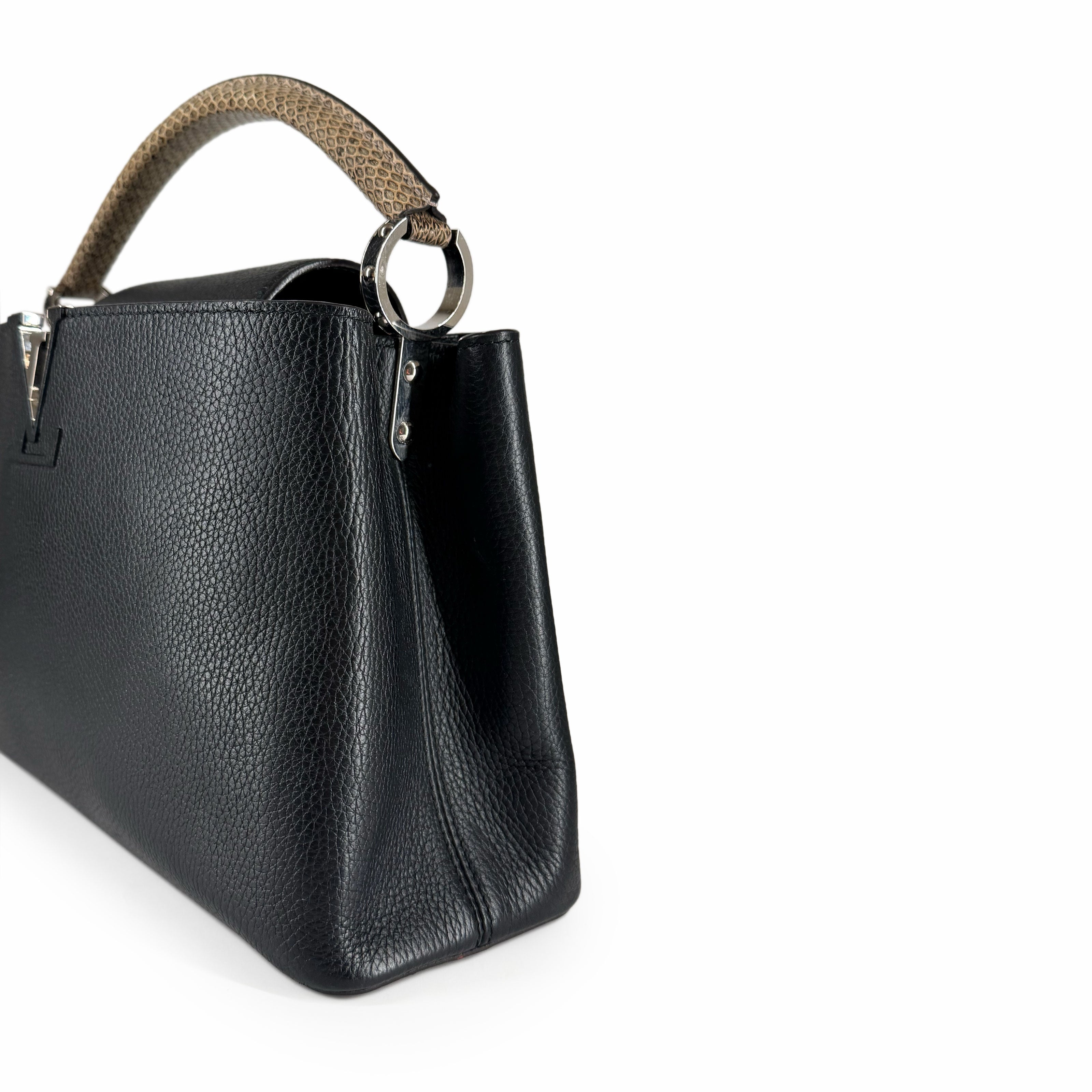 Louis Vuitton Capucines MM Black Python