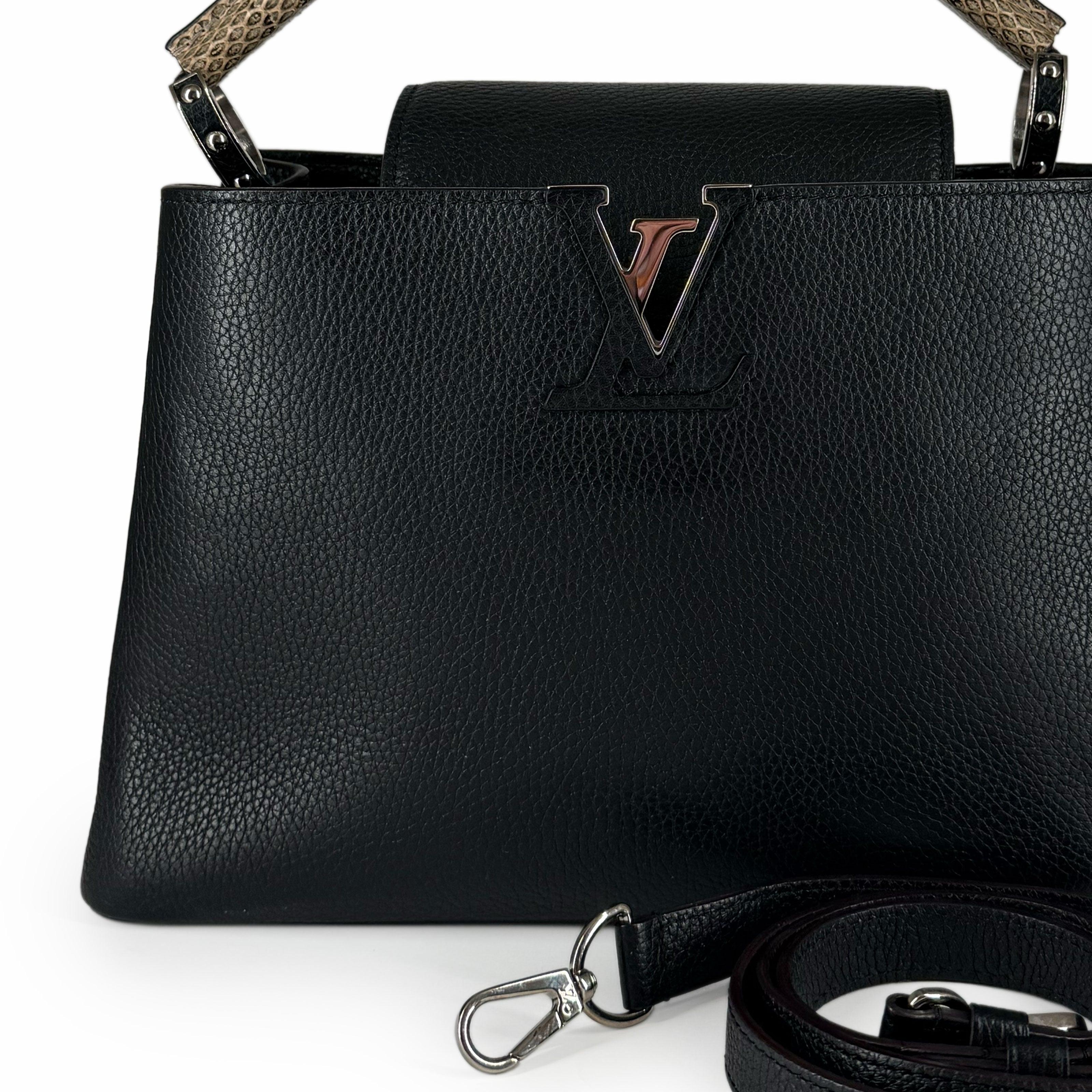 Louis Vuitton Capucines MM Black Python