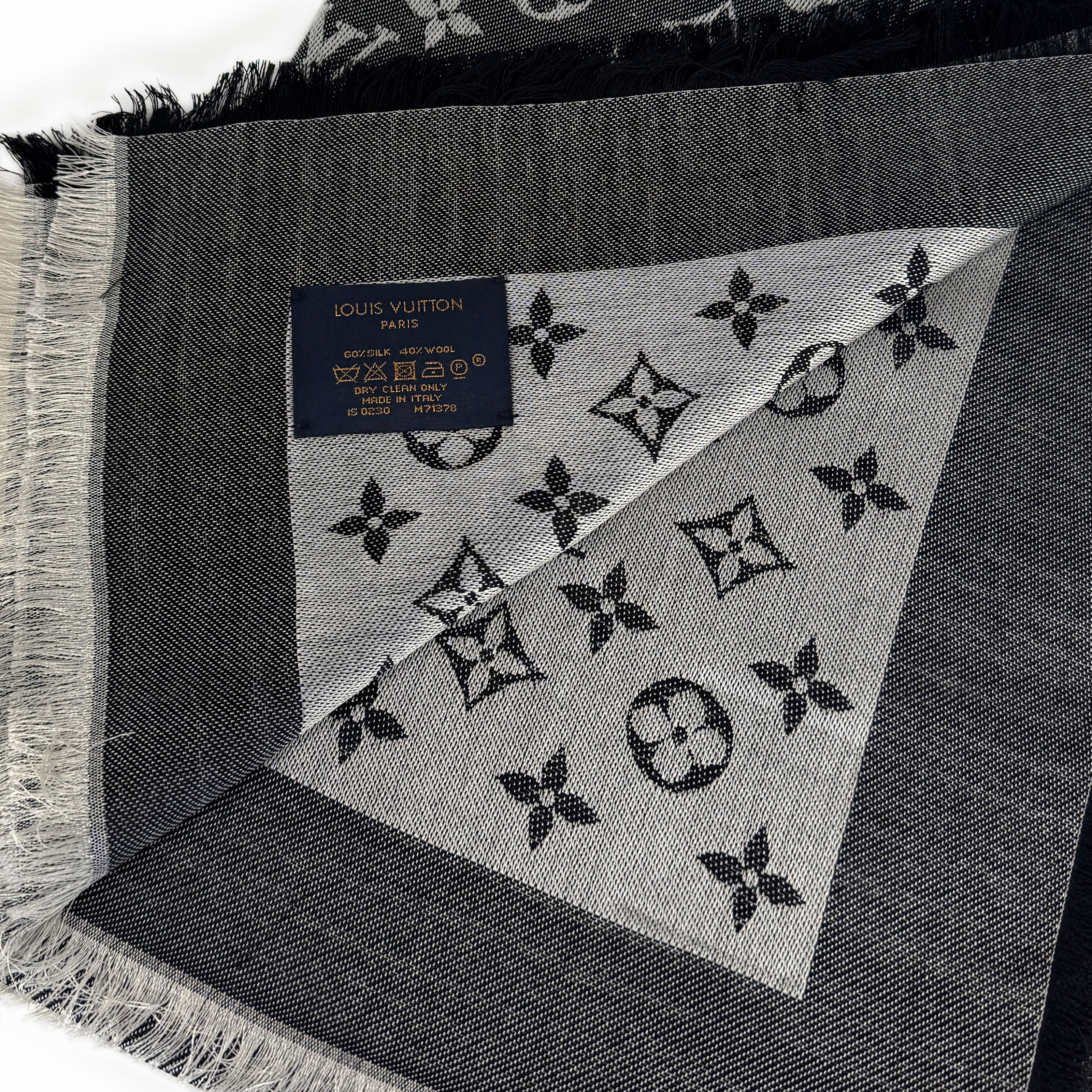 Louis Vuitton Monogram Denim Shawl Black
