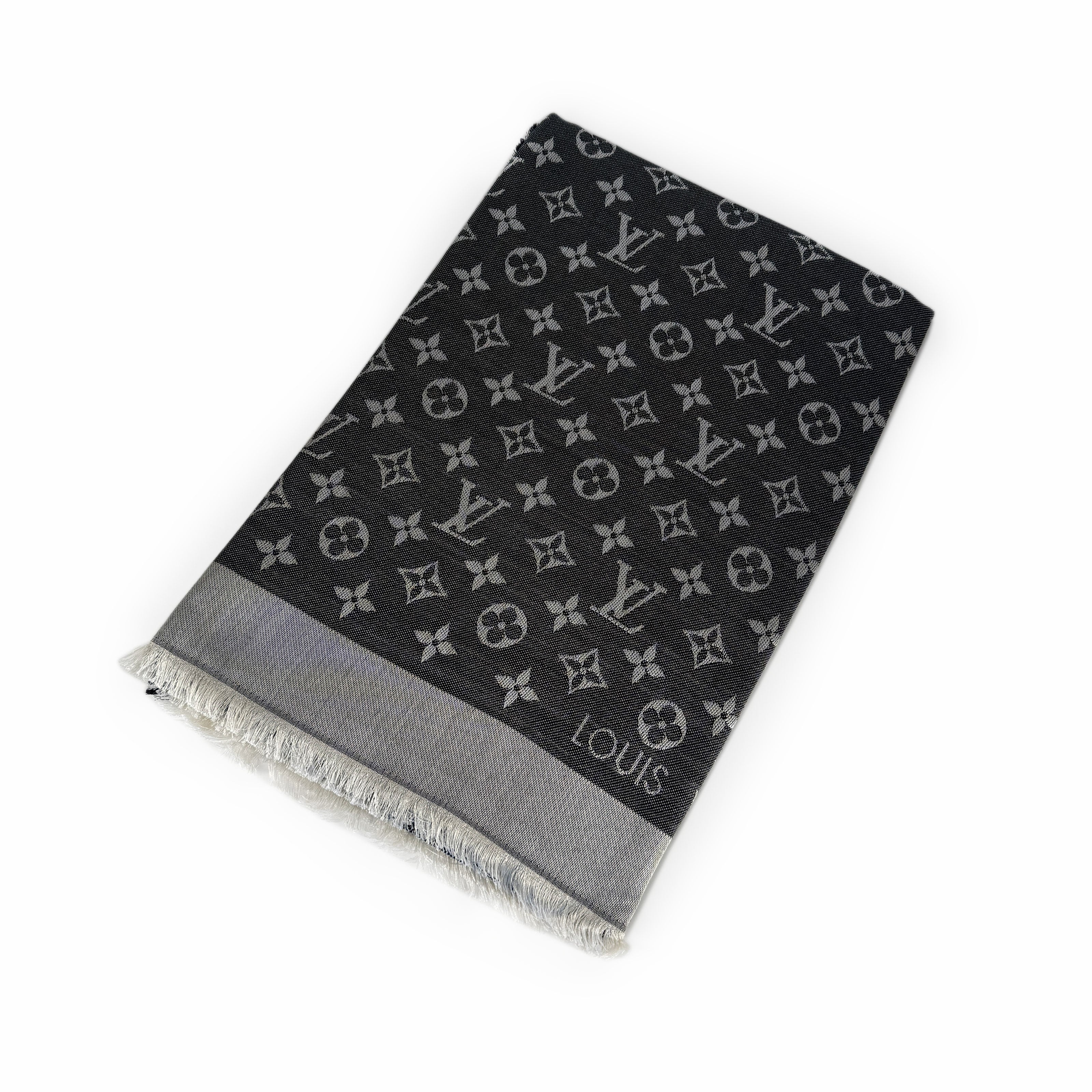 Louis Vuitton Monogram Denim Shawl Black