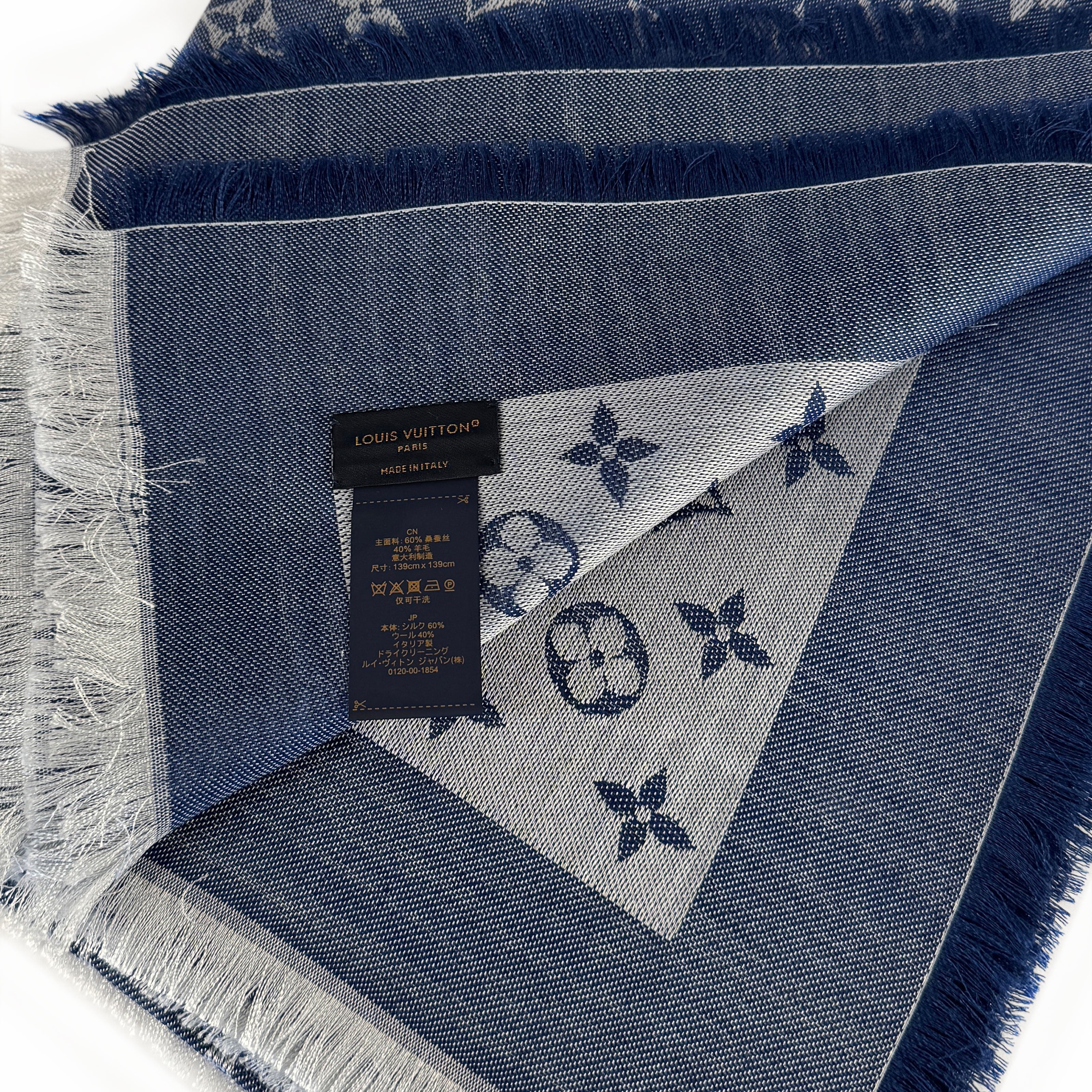 Louis Vuitton Monogram Denim Shawl Blue