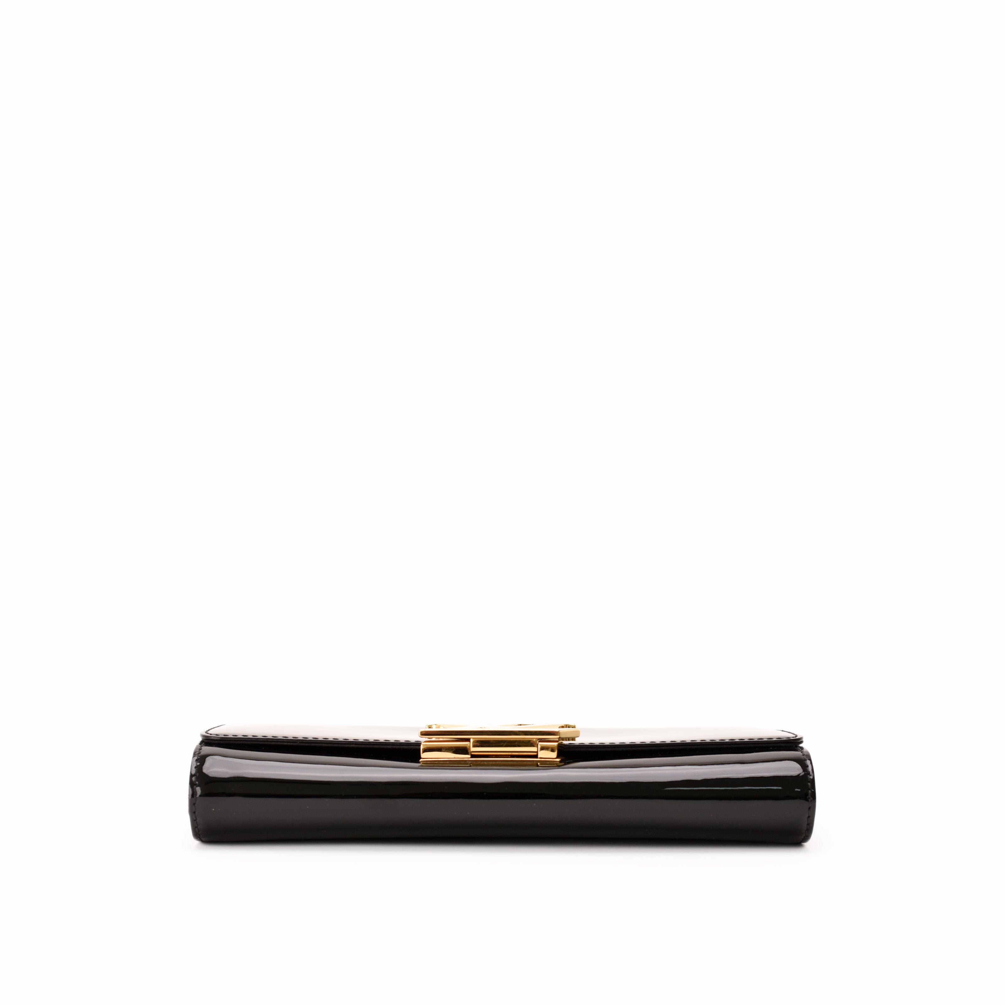 Louis Vuitton Louise Clutch Black Patent Leather
