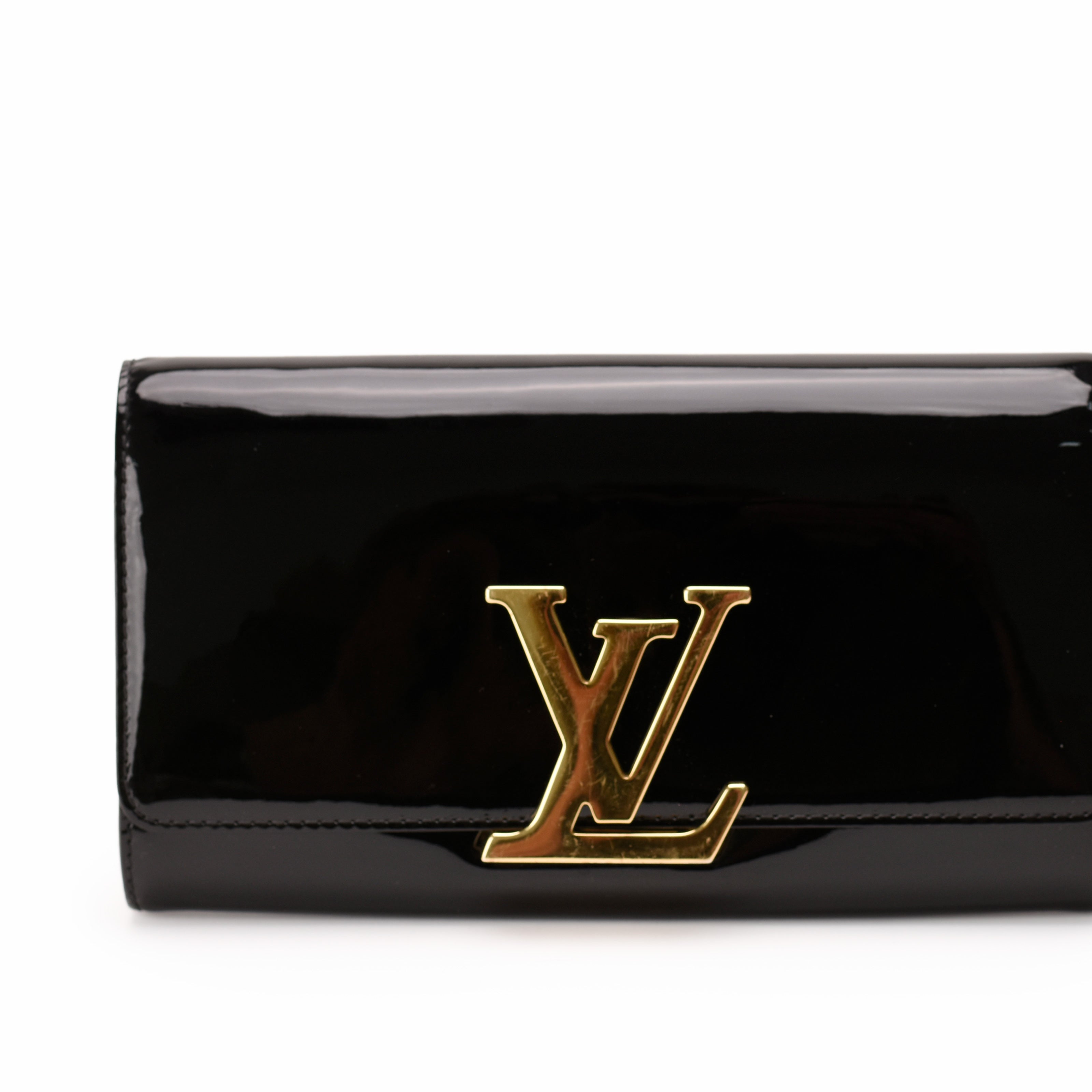 Louis Vuitton Louise Clutch Black Patent Leather