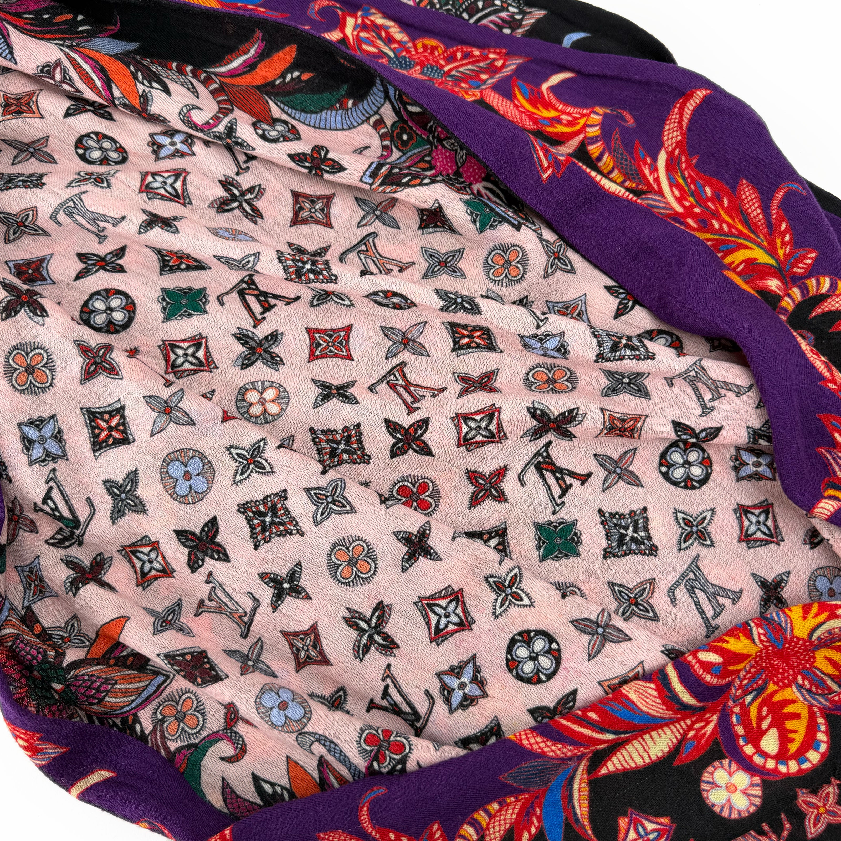 Louis Vuitton Multicolor  Double Side Wool Shawl