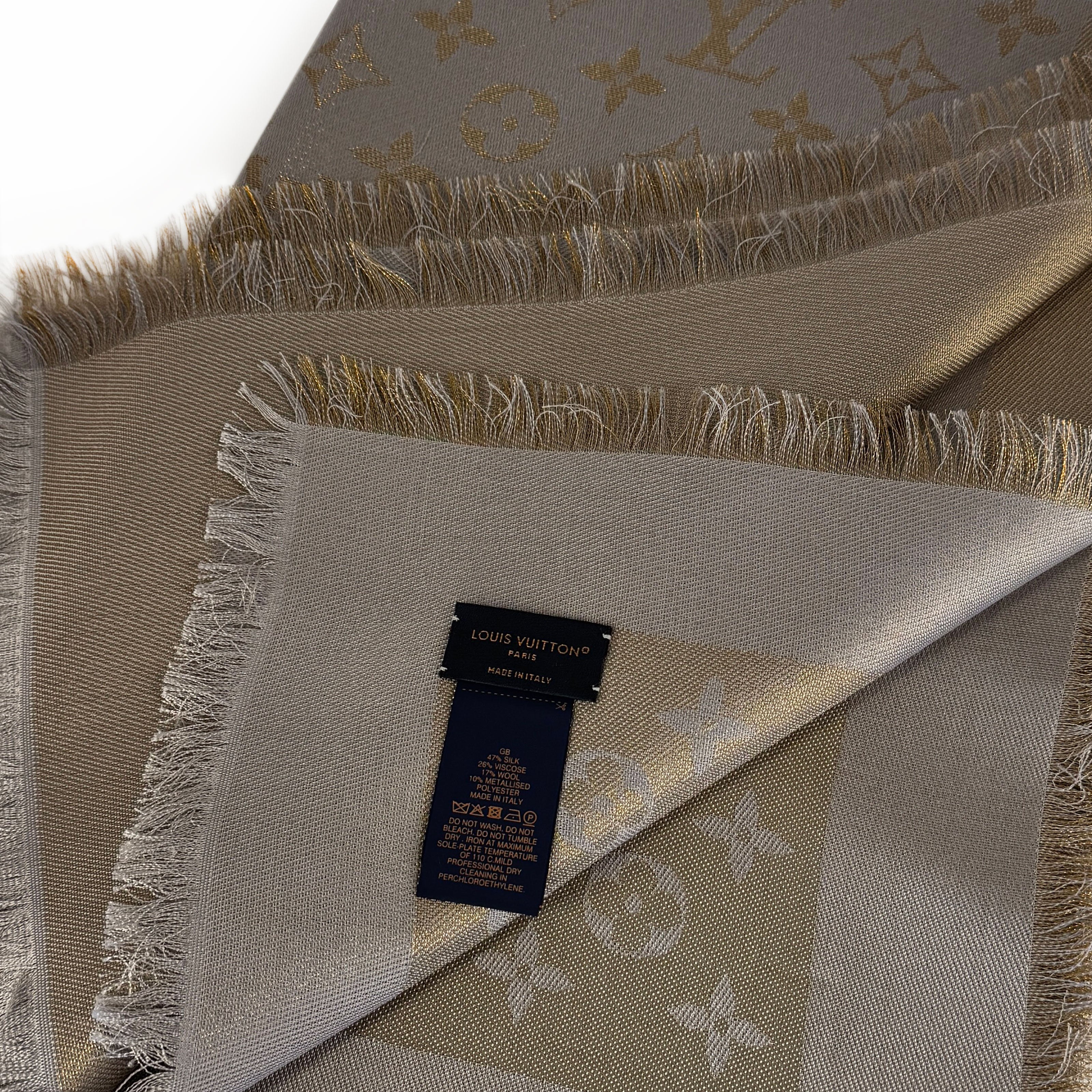Louis Vuitton Monogram Shine Shawl Greige