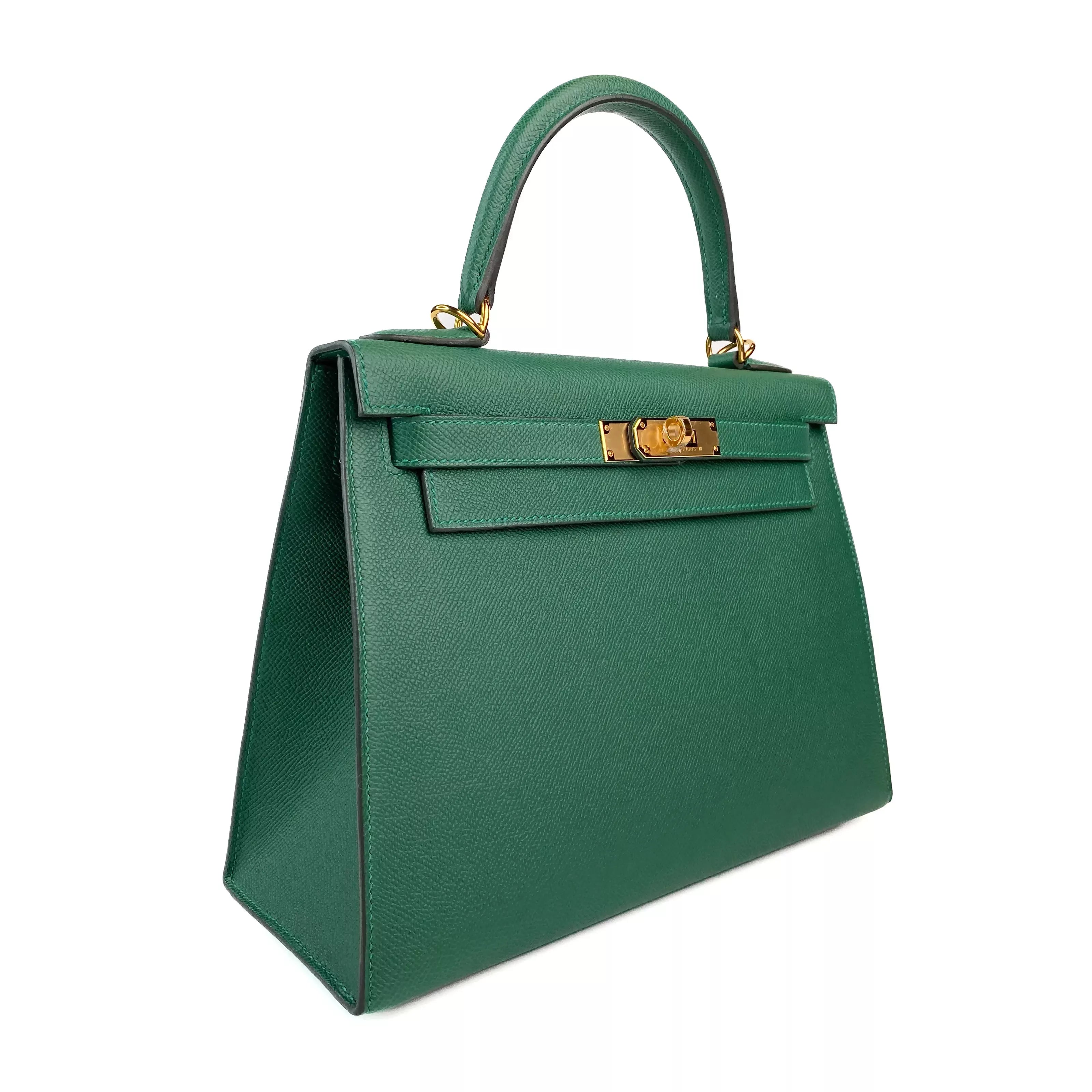 Hermes Kelly 28 Sellier in Vert Vertigo Epsom Leather GHW 2