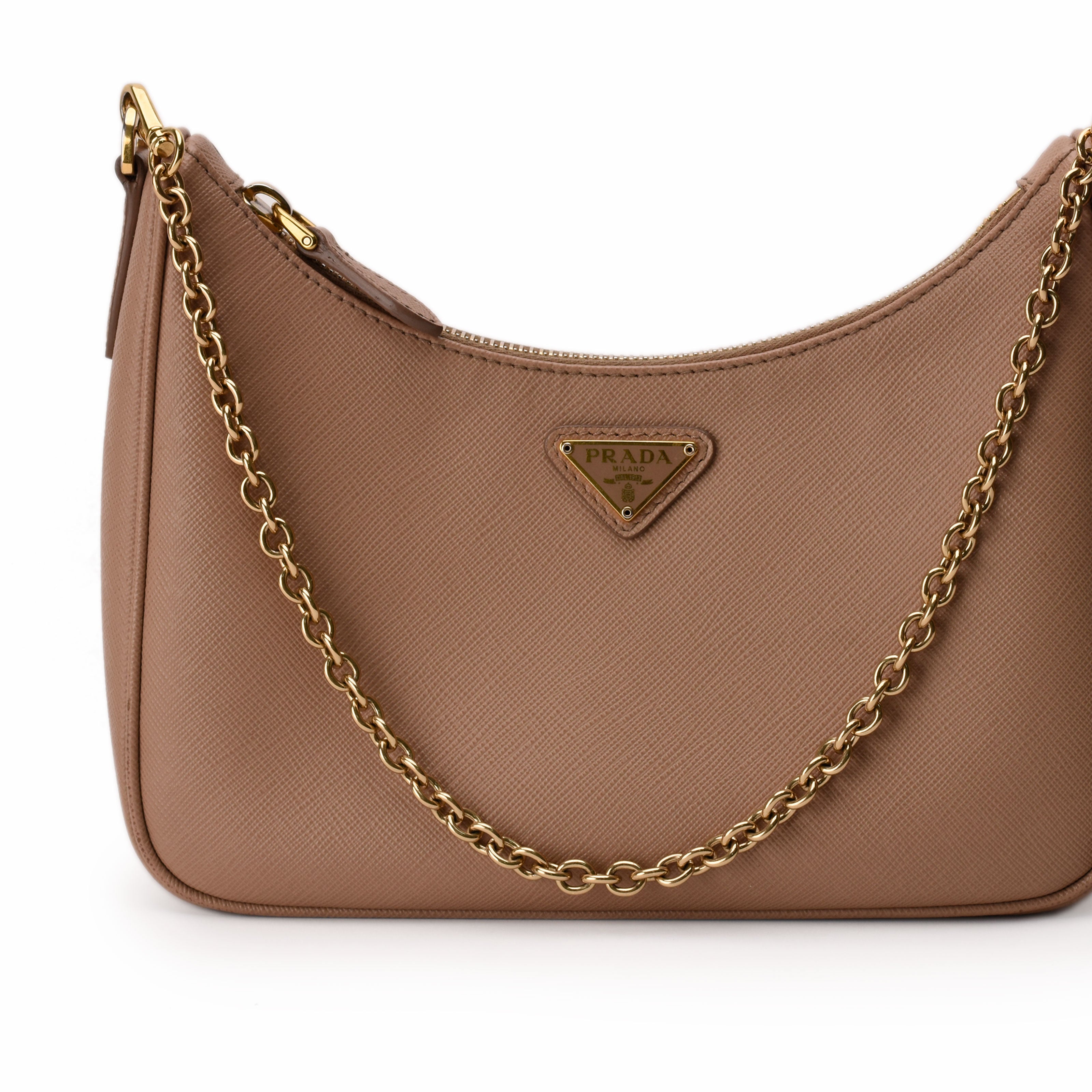 Prada Re-Edition 2005 Saffiano Leather Bag Cameo Beige