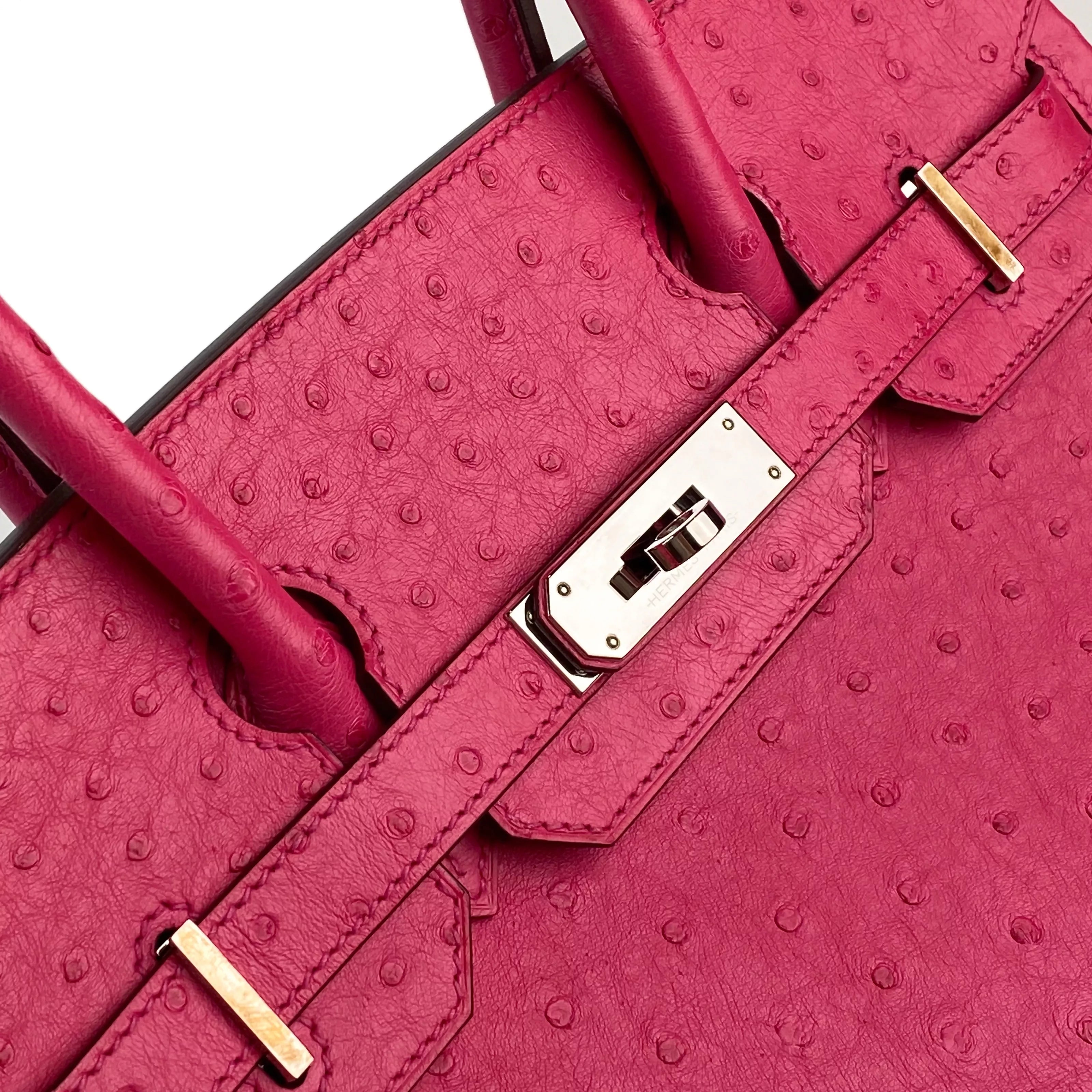 Hermes Birkin 30 Ostrich Fuchsia Pink PHW 7