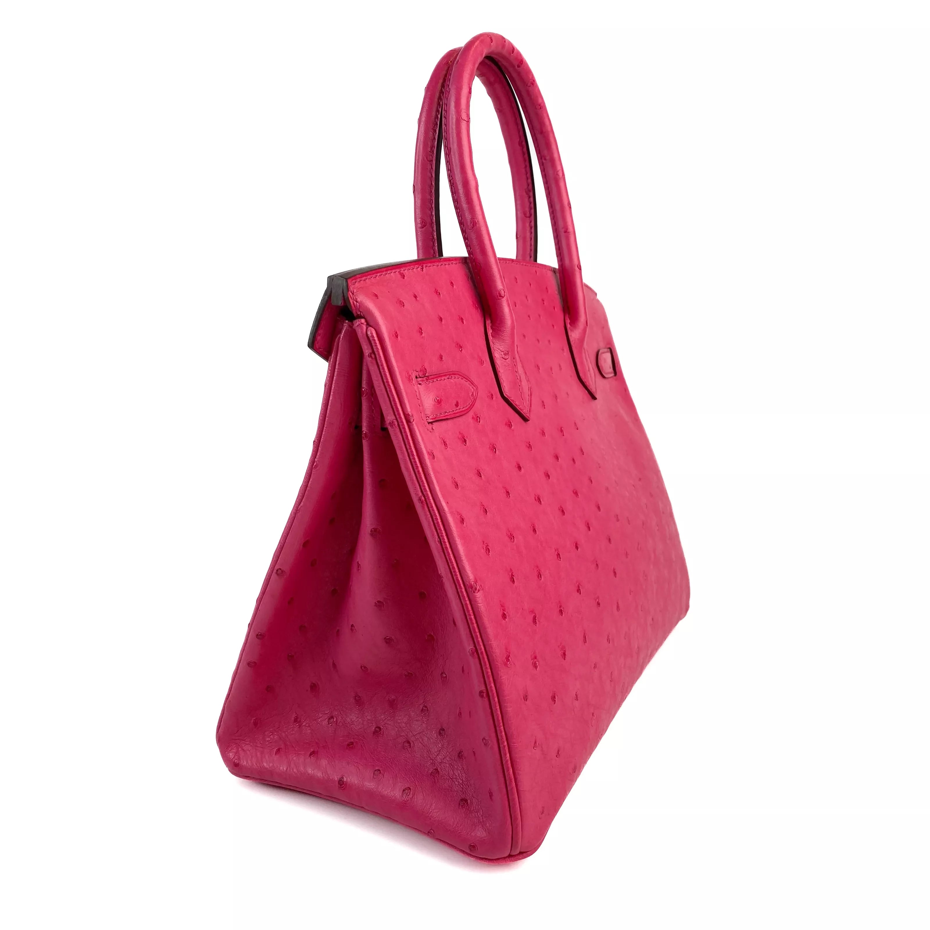 Hermes Birkin 30 Ostrich Fuchsia Pink PHW 4