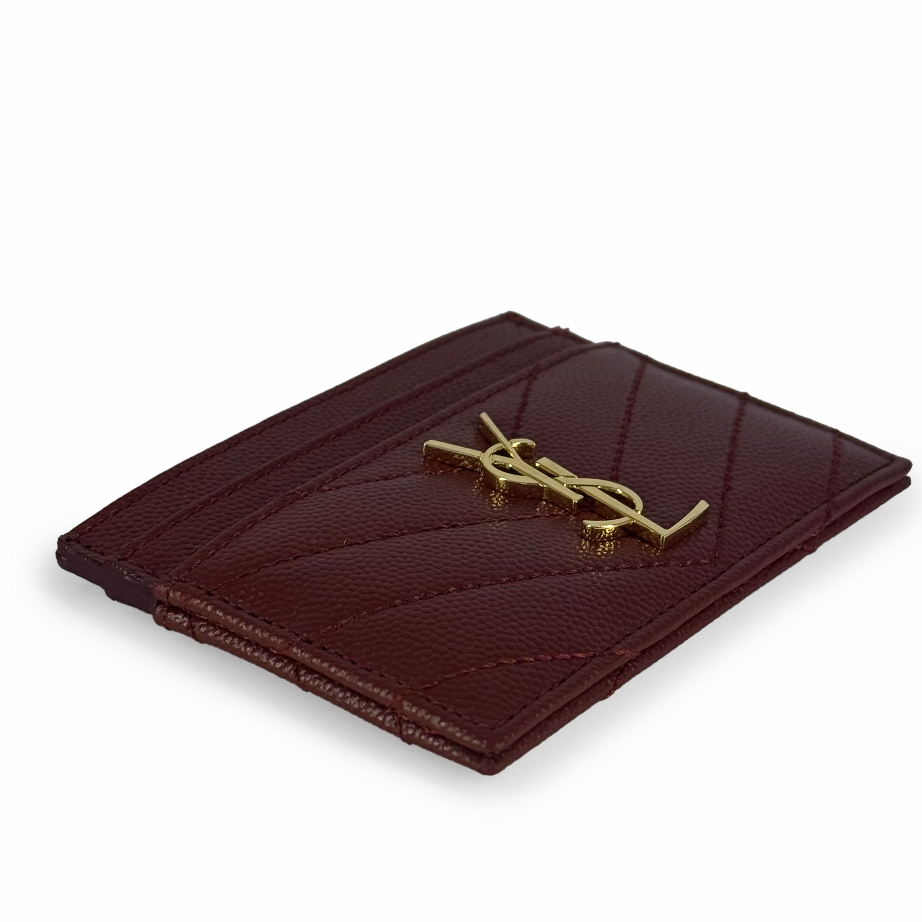 Saint Laurent Card Holder Burgundy