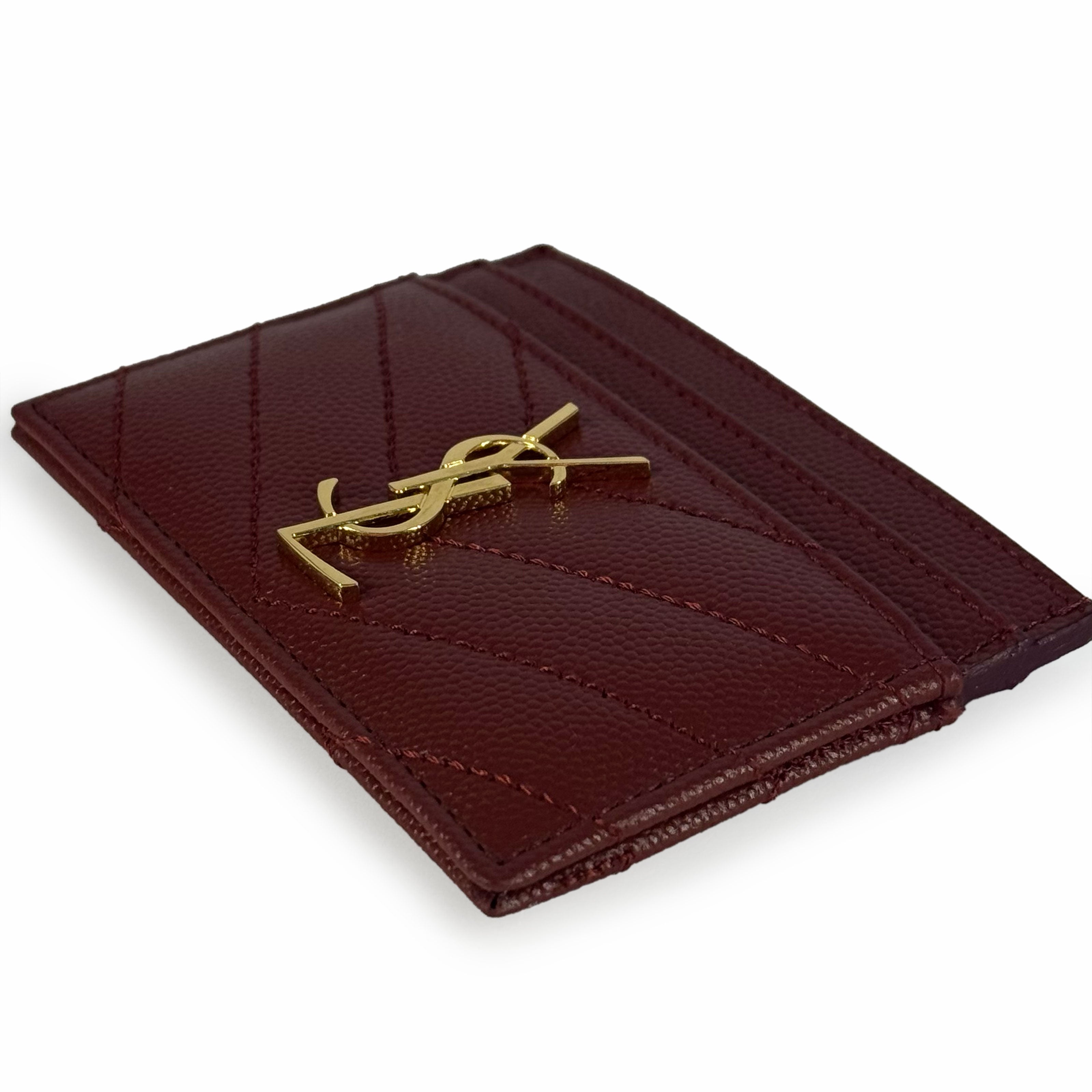 Saint Laurent Card Holder Burgundy
