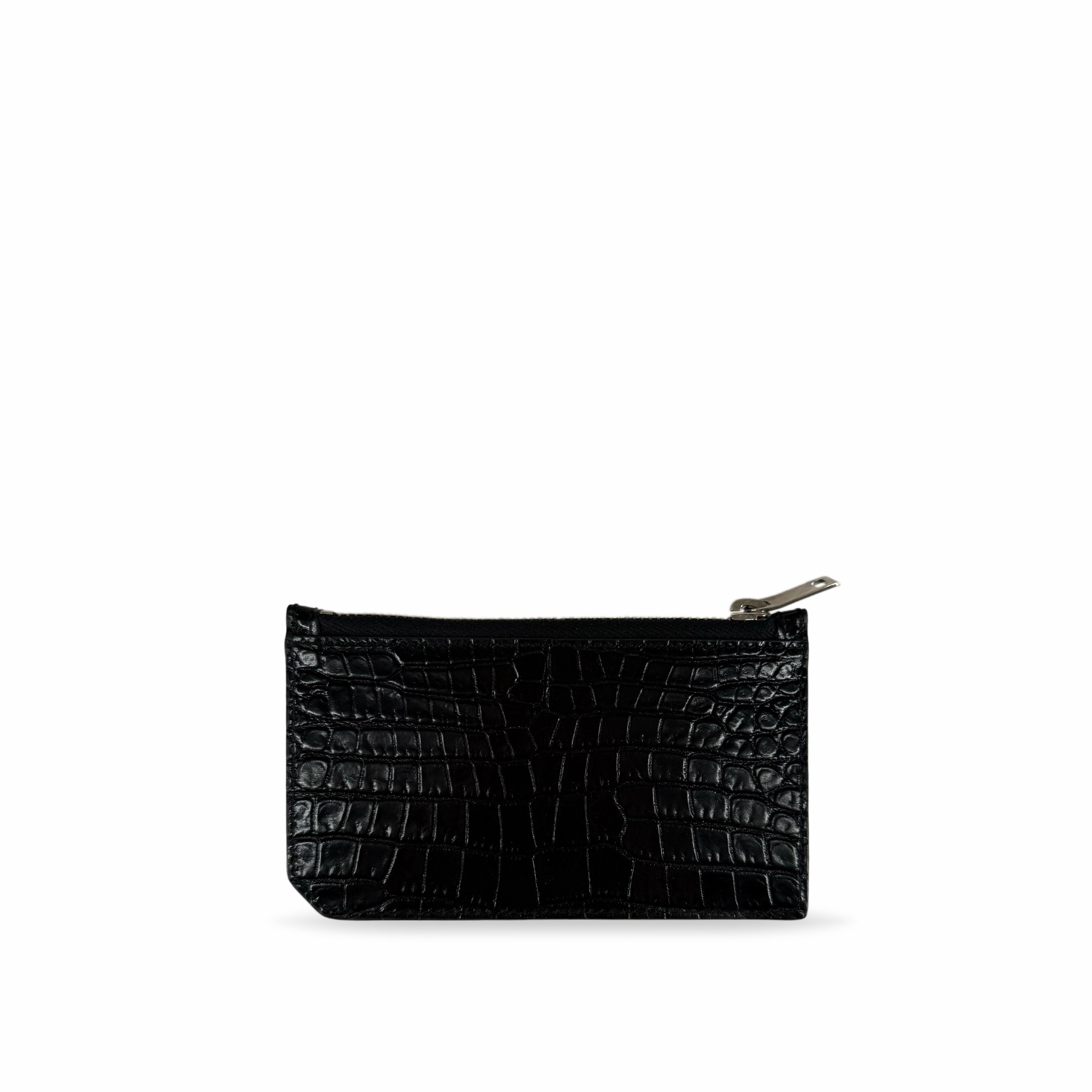 Saint Laurent Paris Zipped Card Case Black