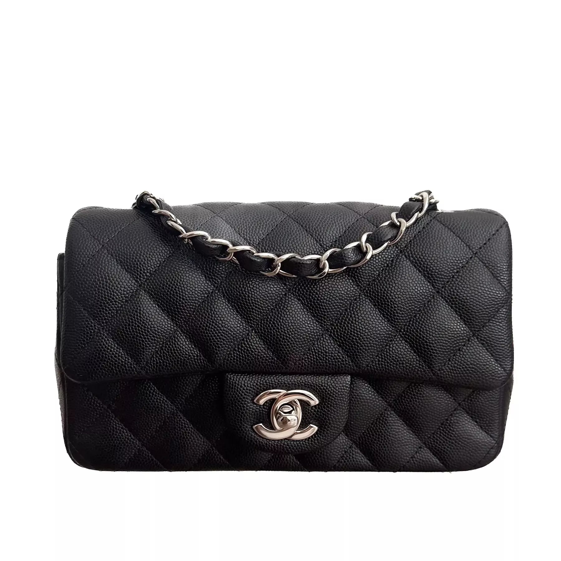 chanel-mini-rectangular-classic-flap-bag-black-caviar-shw-front